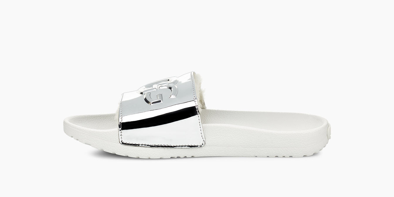 Ugg silver sliders clearance