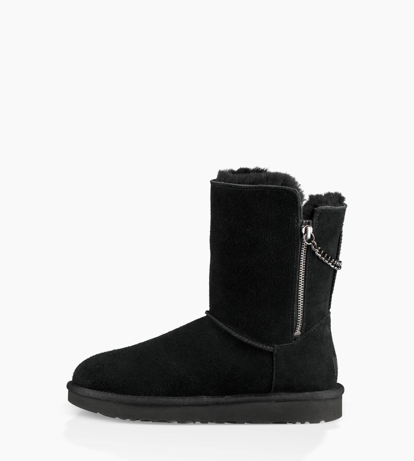 ugg classic short sparkle zip black