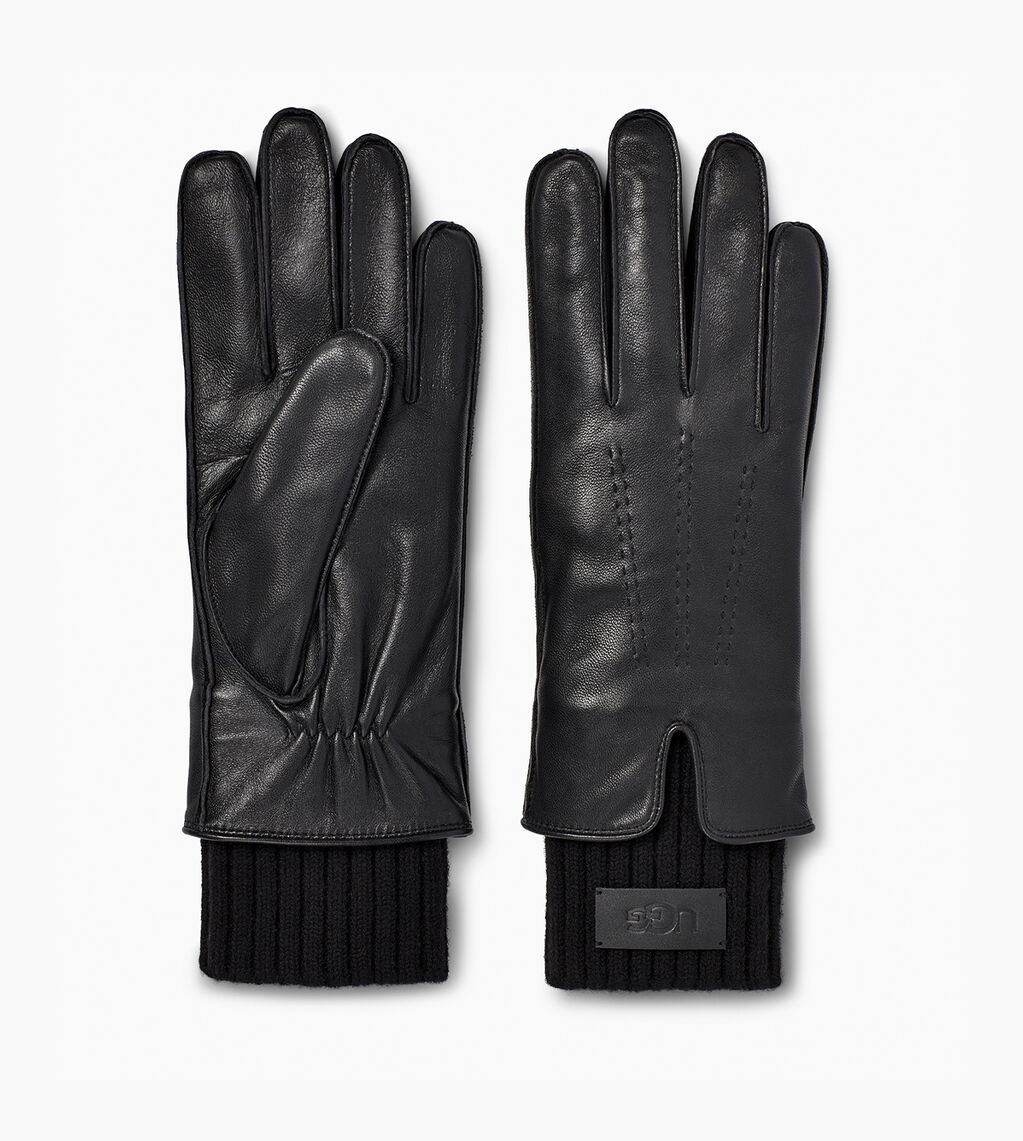 UGG® Leather Tech & Knit Cuff Glove for Women UGG® UK