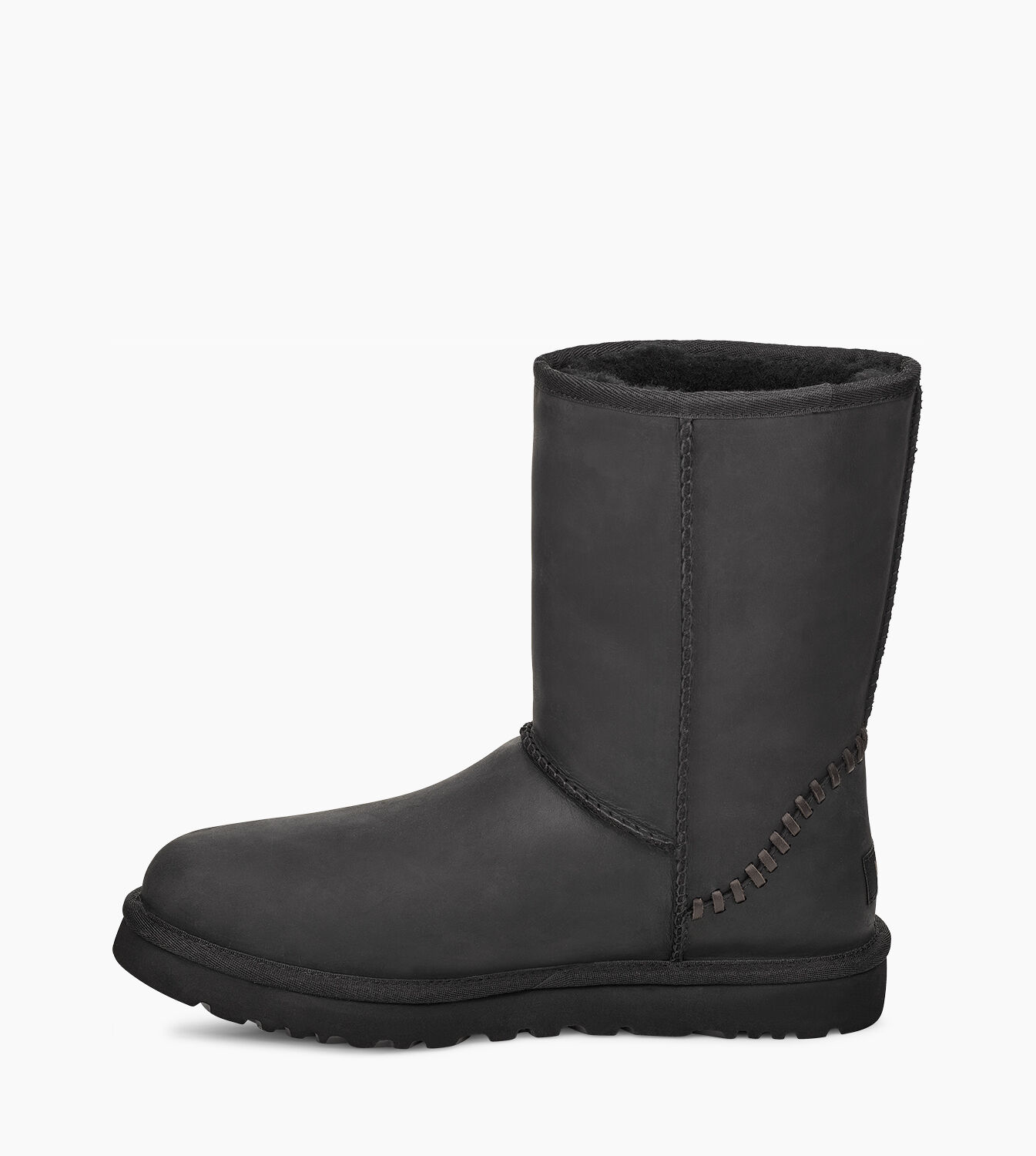 ugg classic short wool lined leather boot