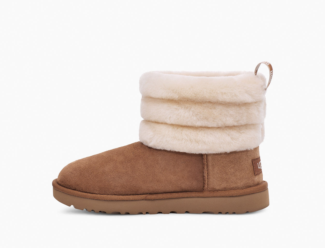 ugg fluff mini quilted logo boots women's