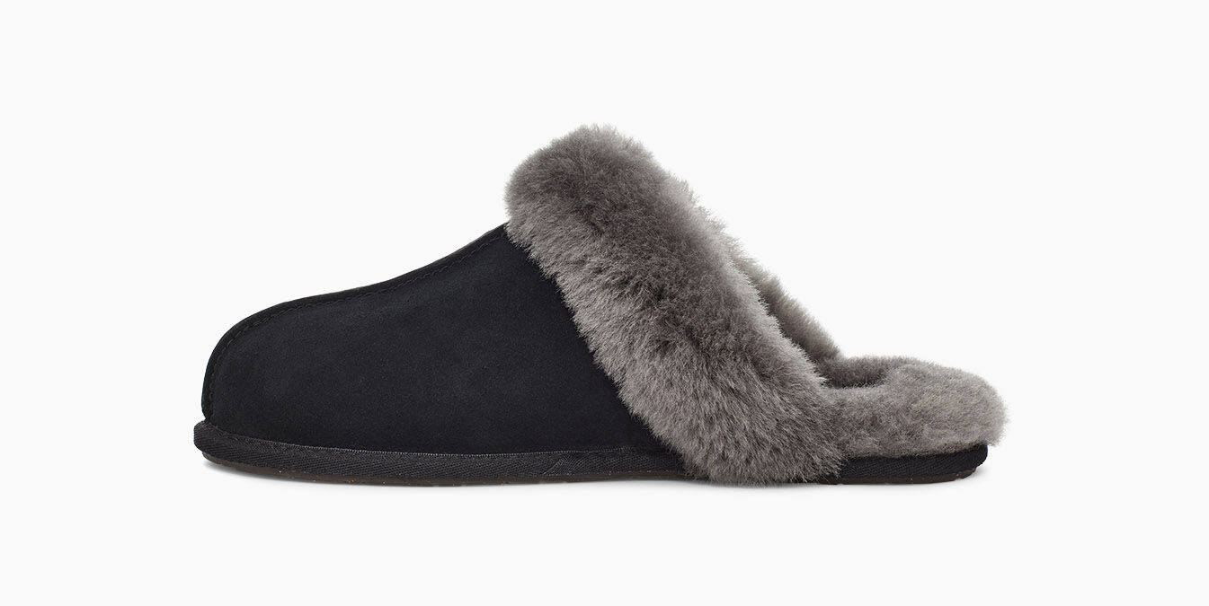 black and gray ugg slippers