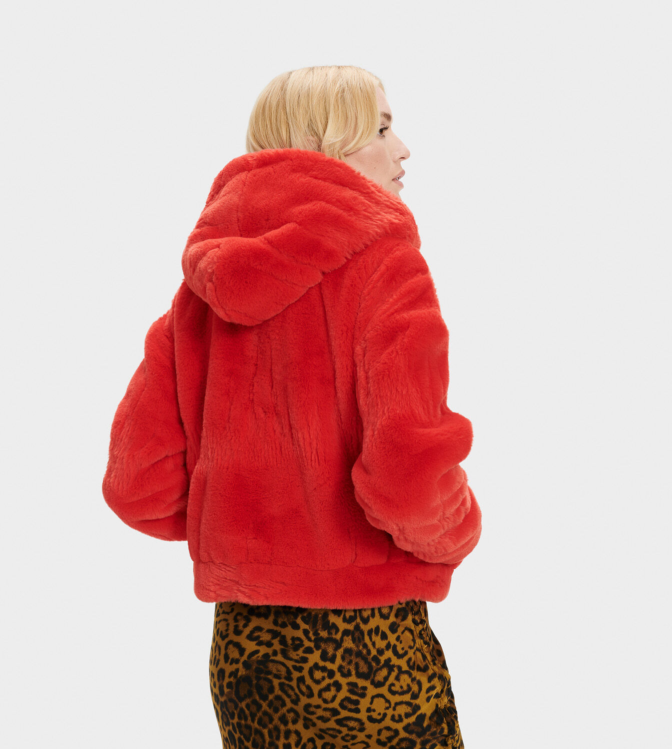 fur faux hoodie