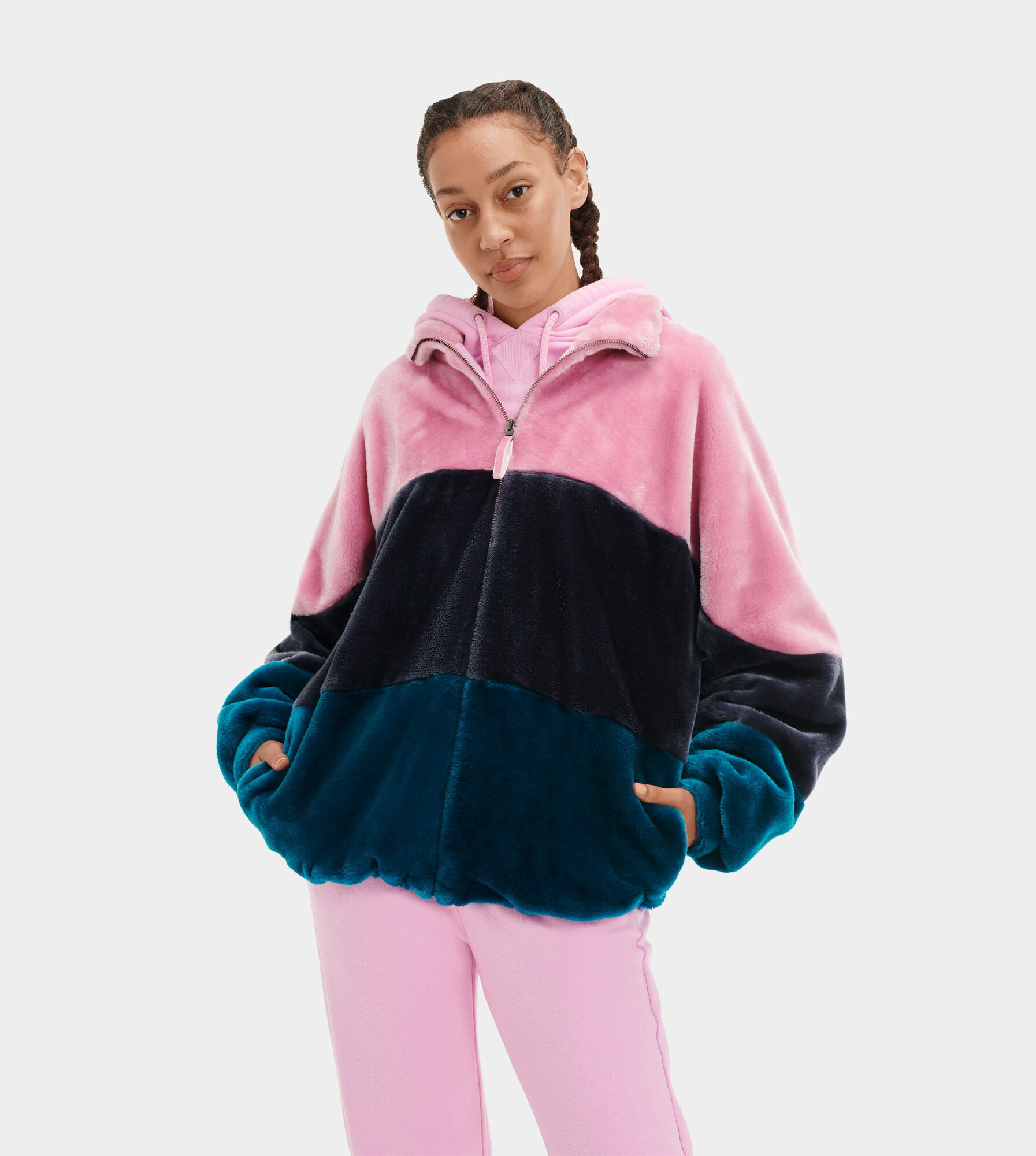UGG® Elaina Colorblock Sherpa Jacket 
