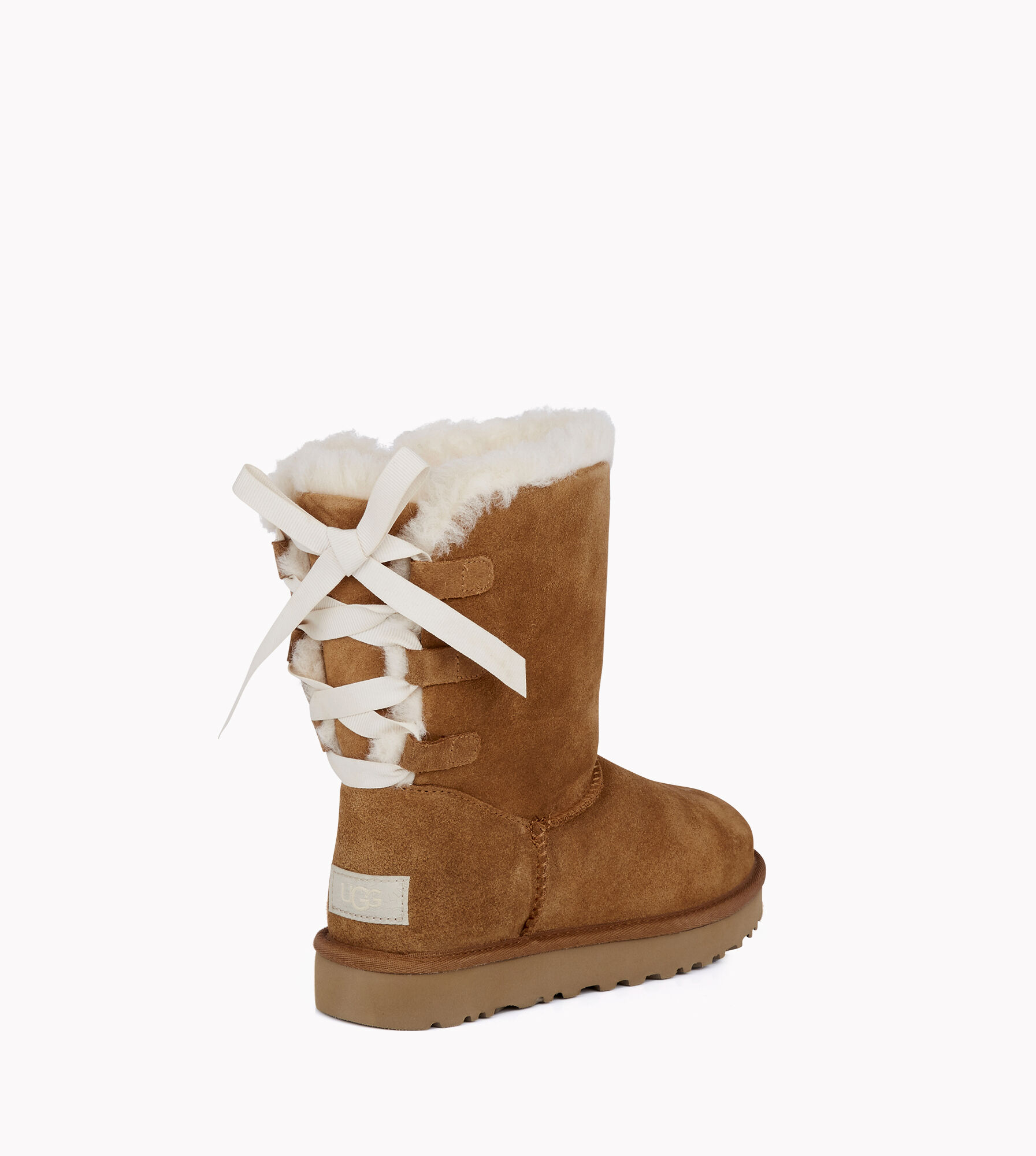 short brown uggs with bows