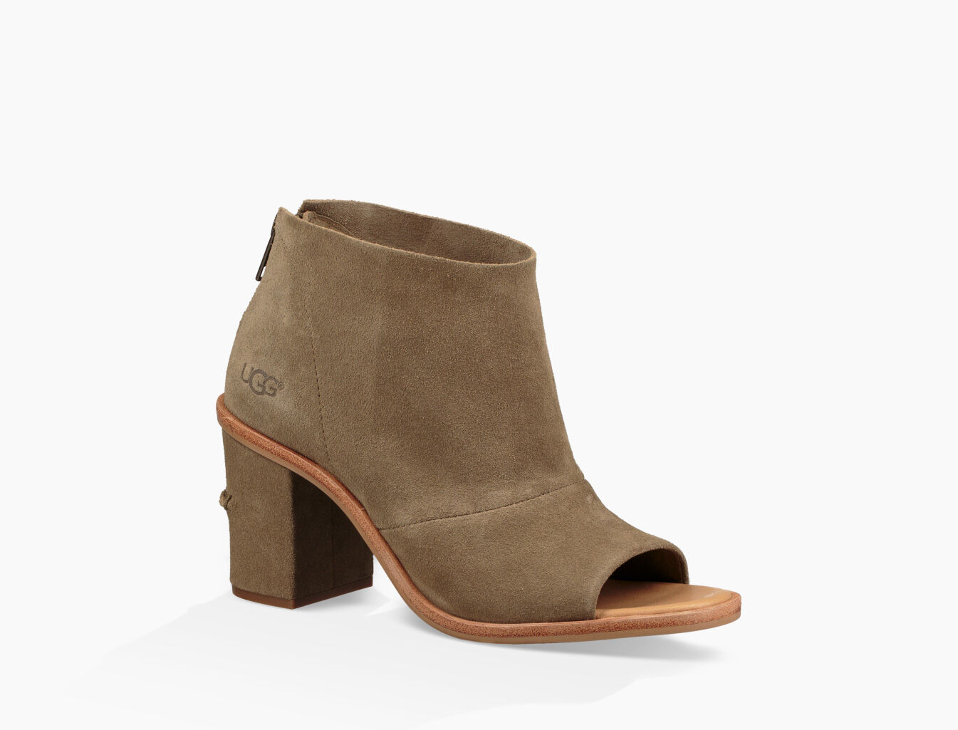 ugg peep toe suede booties