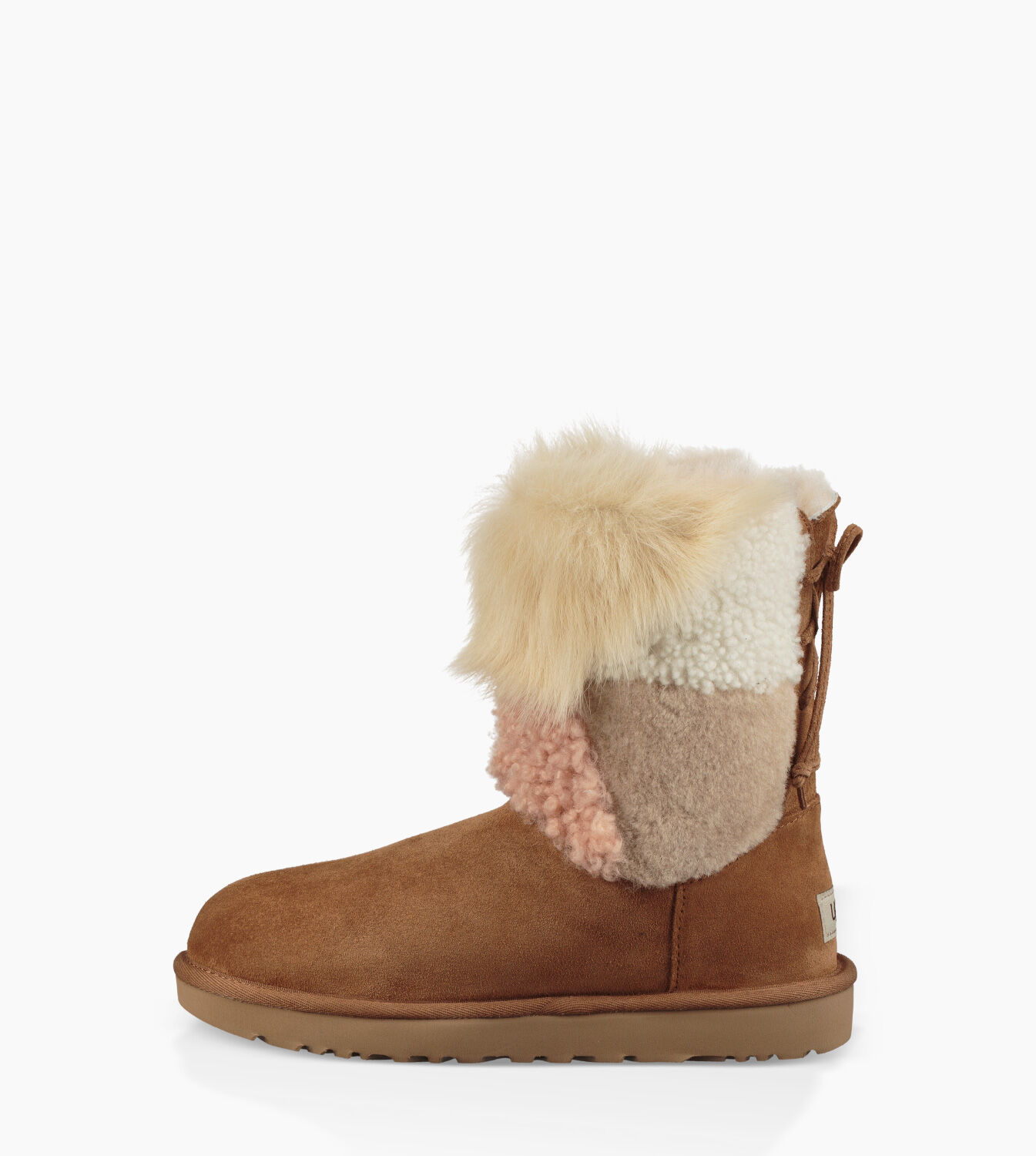 ugg classic short patchwork fluff boot