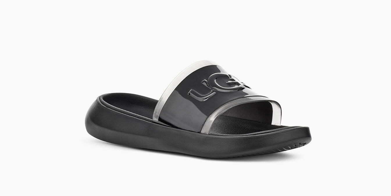 black ugg sliders