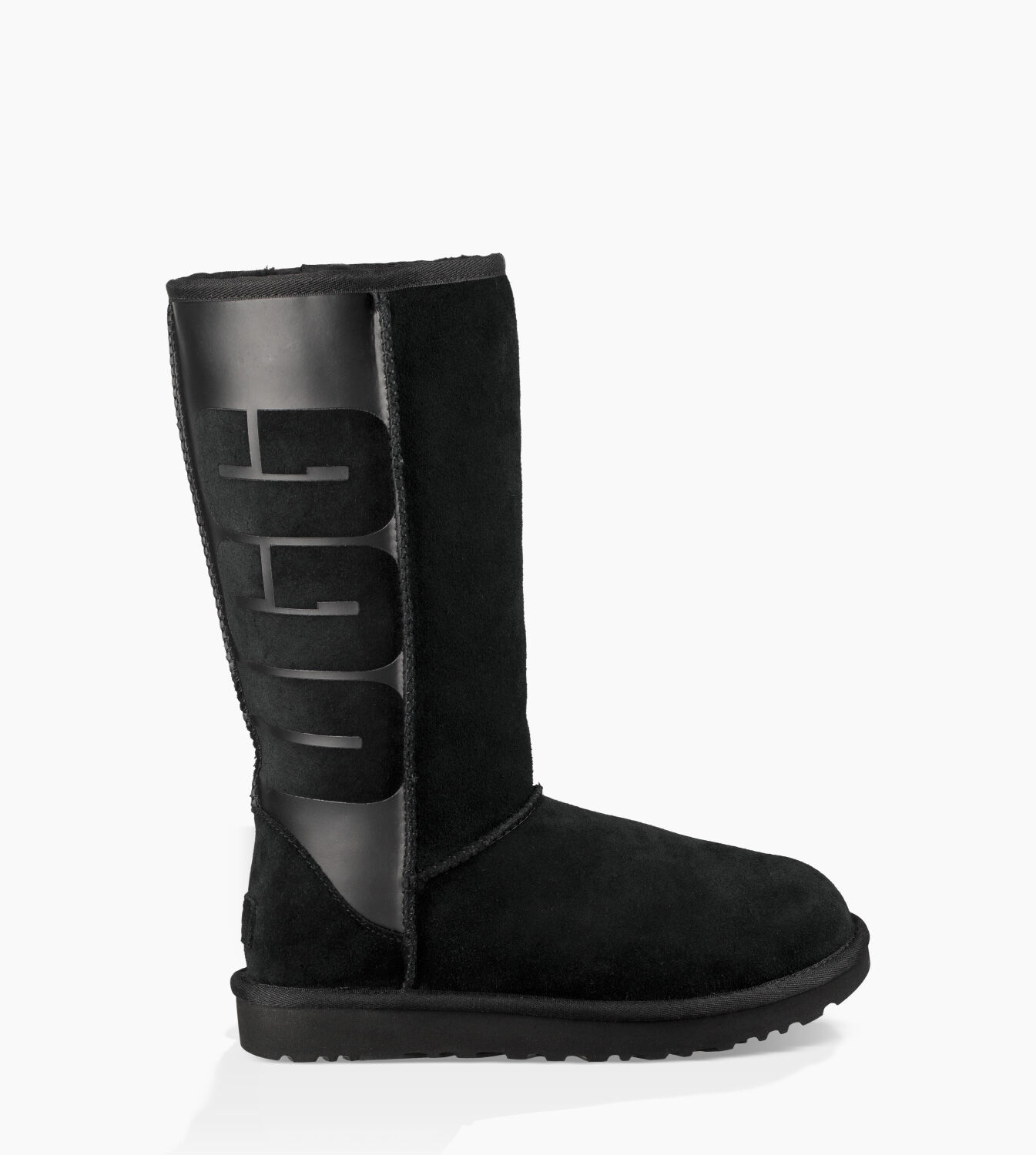 ugg women's classic tall rubber boot suede in black