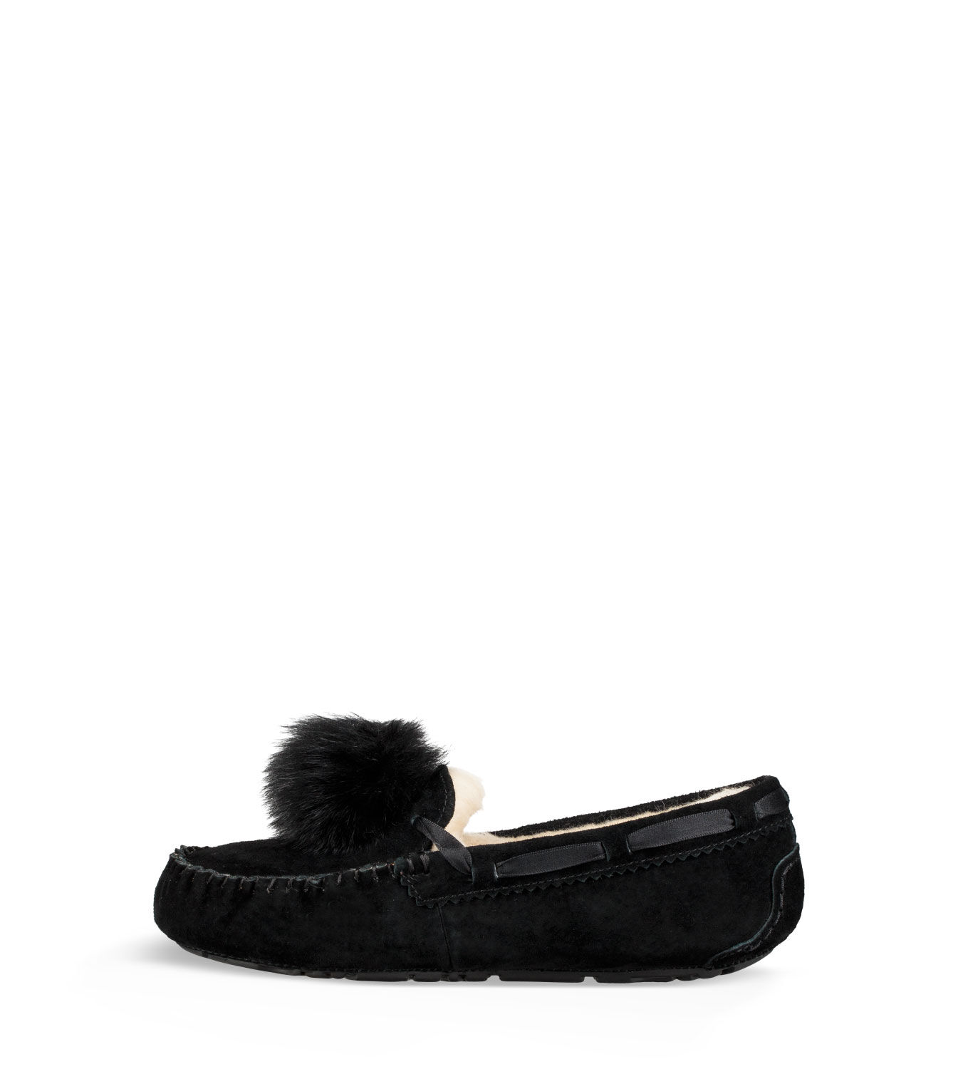 ugg pom pom slippers black