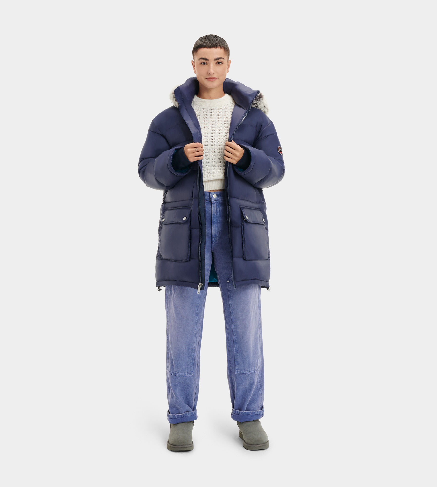 mid length puffa coat