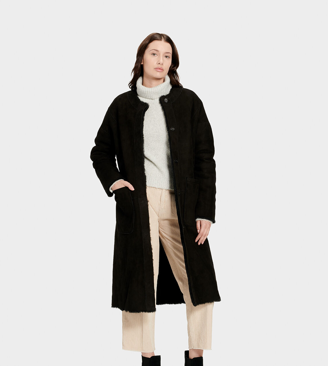 ugg shearling coat women's