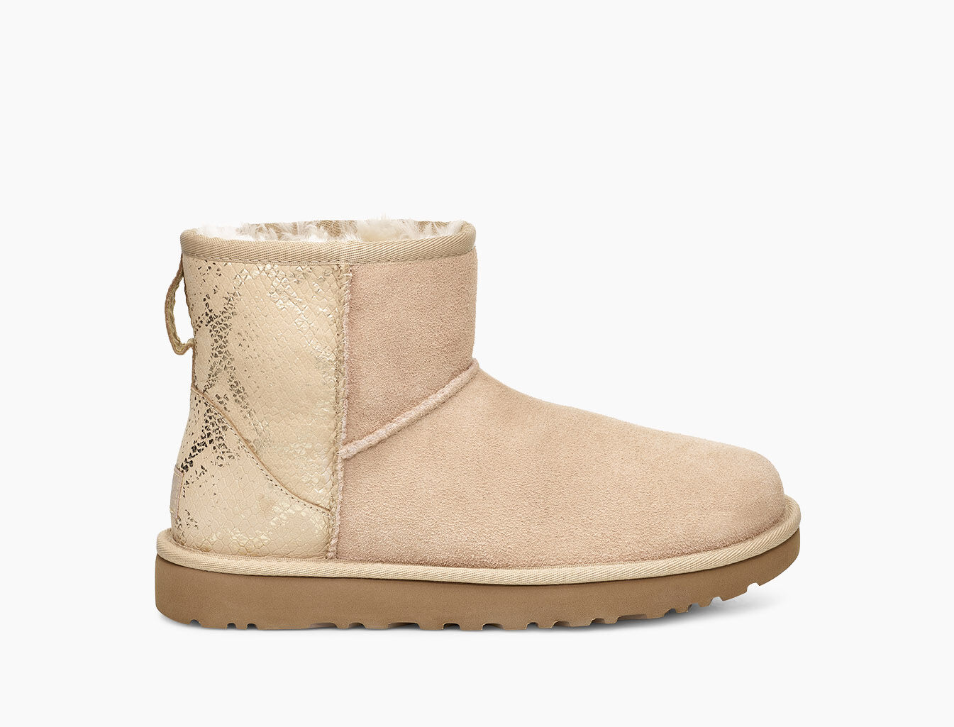 ugg classic mini metallic snake boot