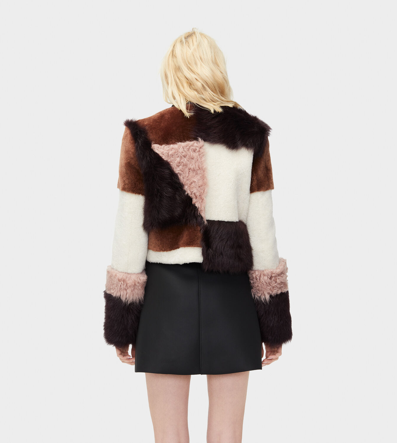 patchwork fur jacket