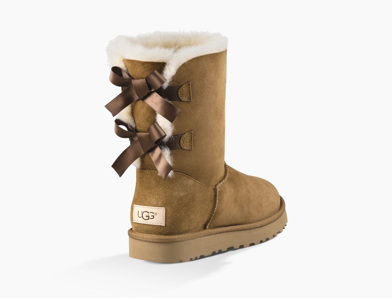 tan uggs with bows on the back