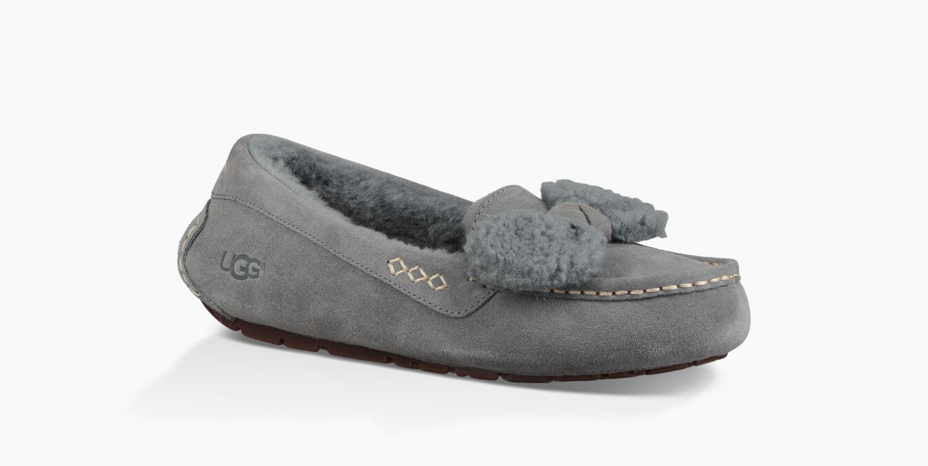 ugg ansley fur bow slippers