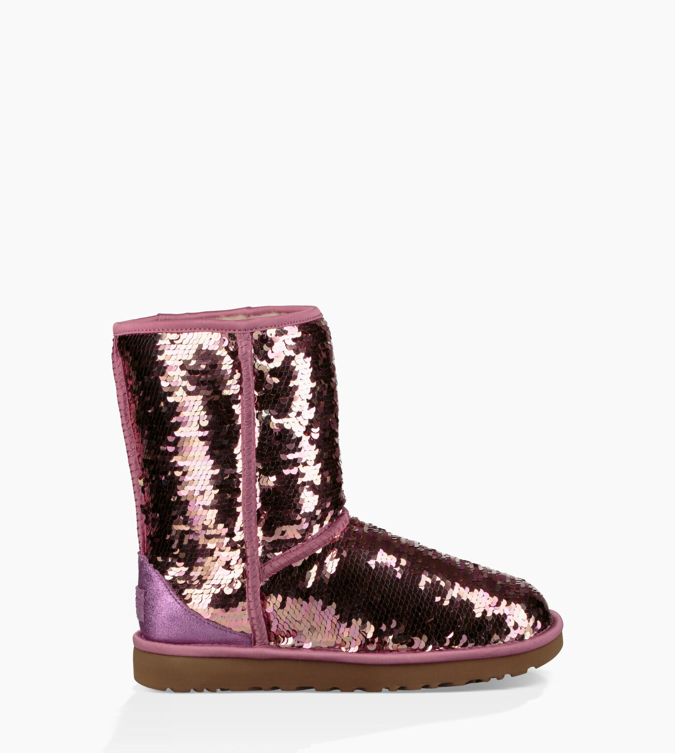 ugg classic short sequin boot pink