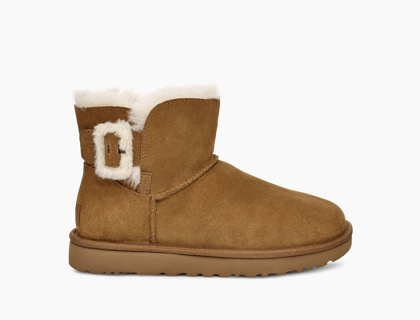 ugg mini bailey fluff buckle boot