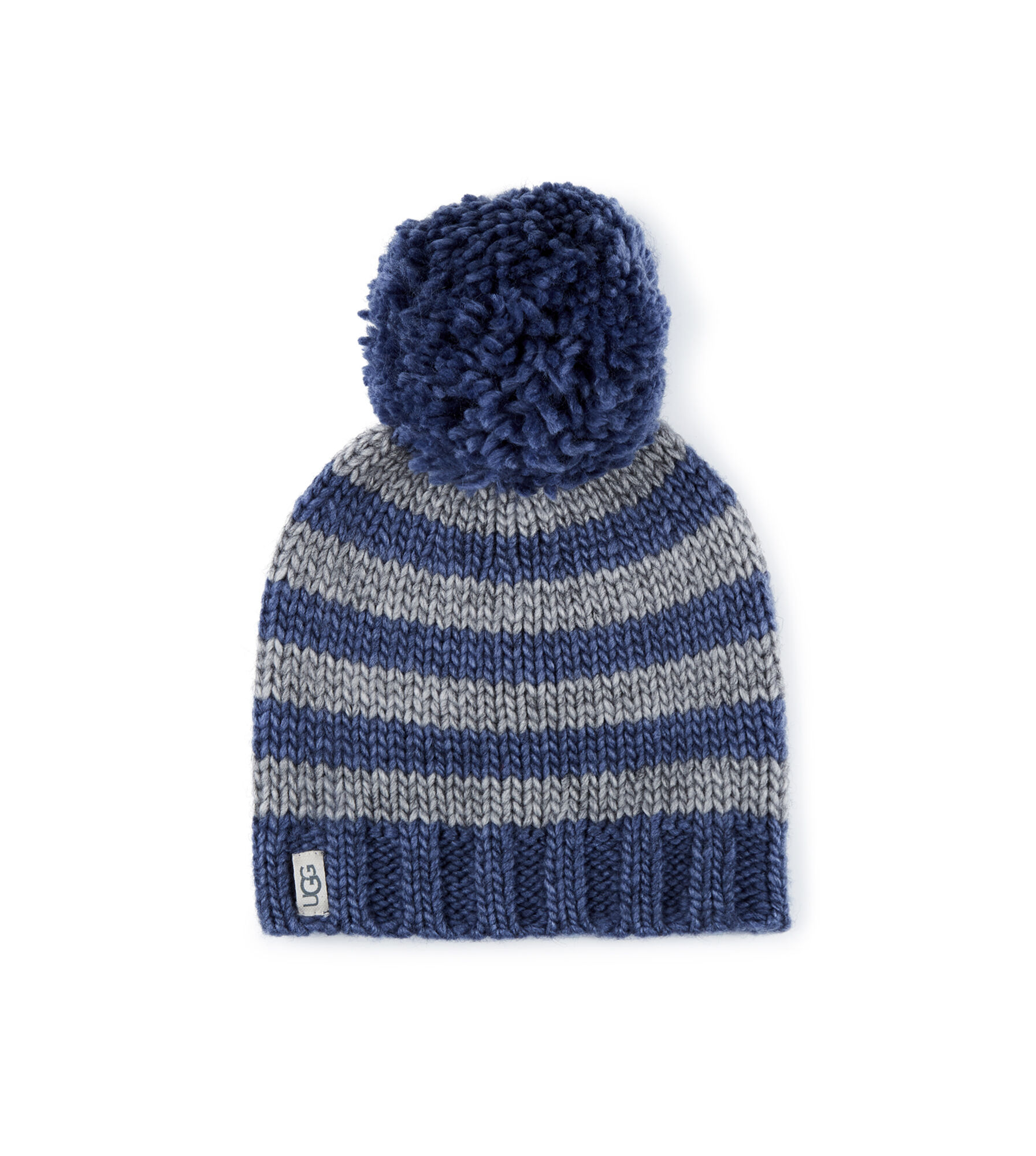 Chunky Stripe Beanie with Pom