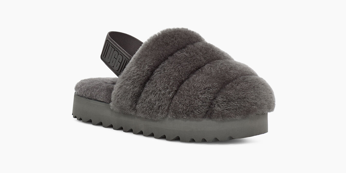 grey ugg fluff slippers