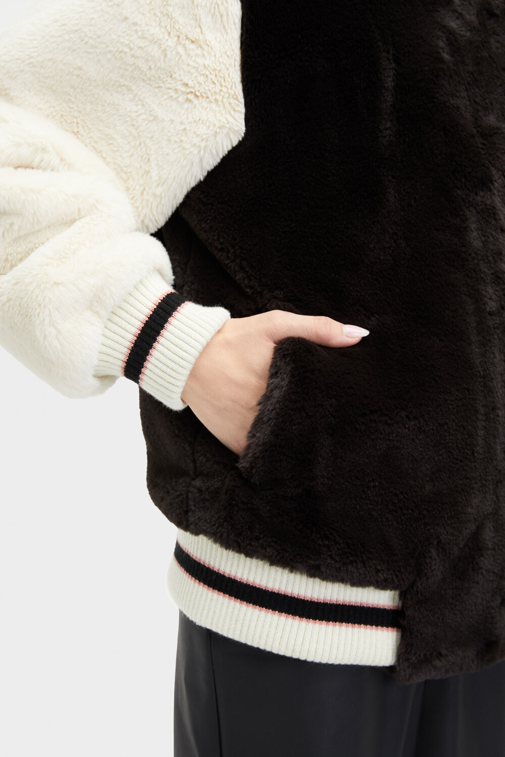 ugg halie faux fur varsity jacket