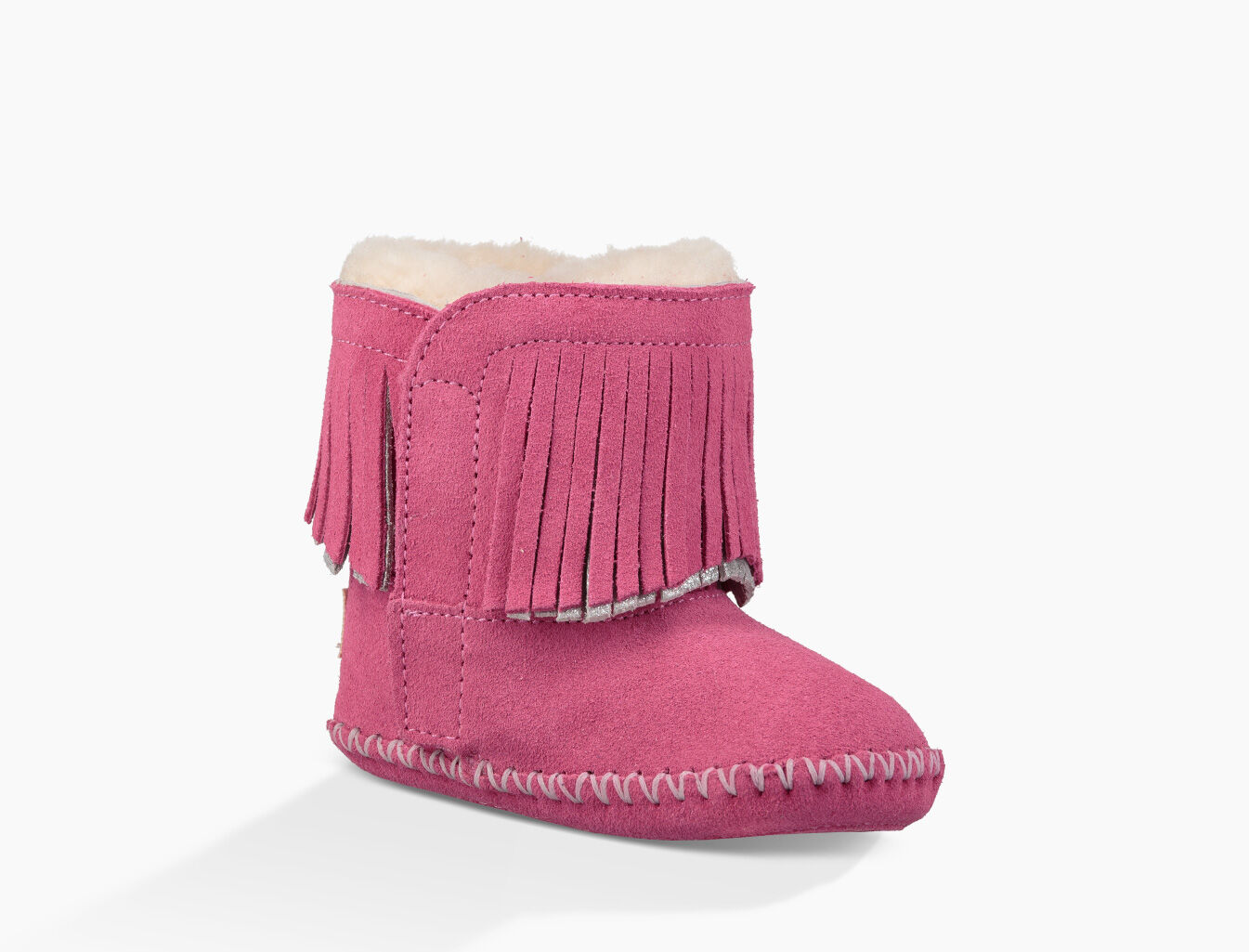 pink fringe booties