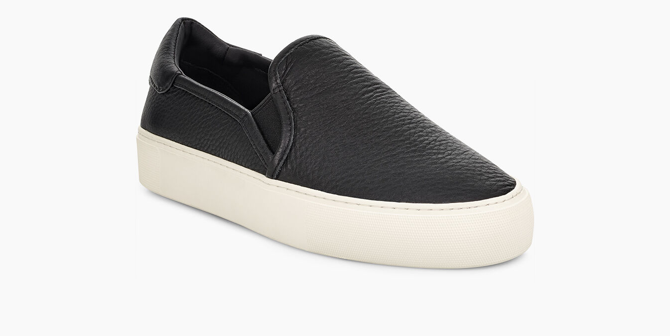 leather slip on trainers