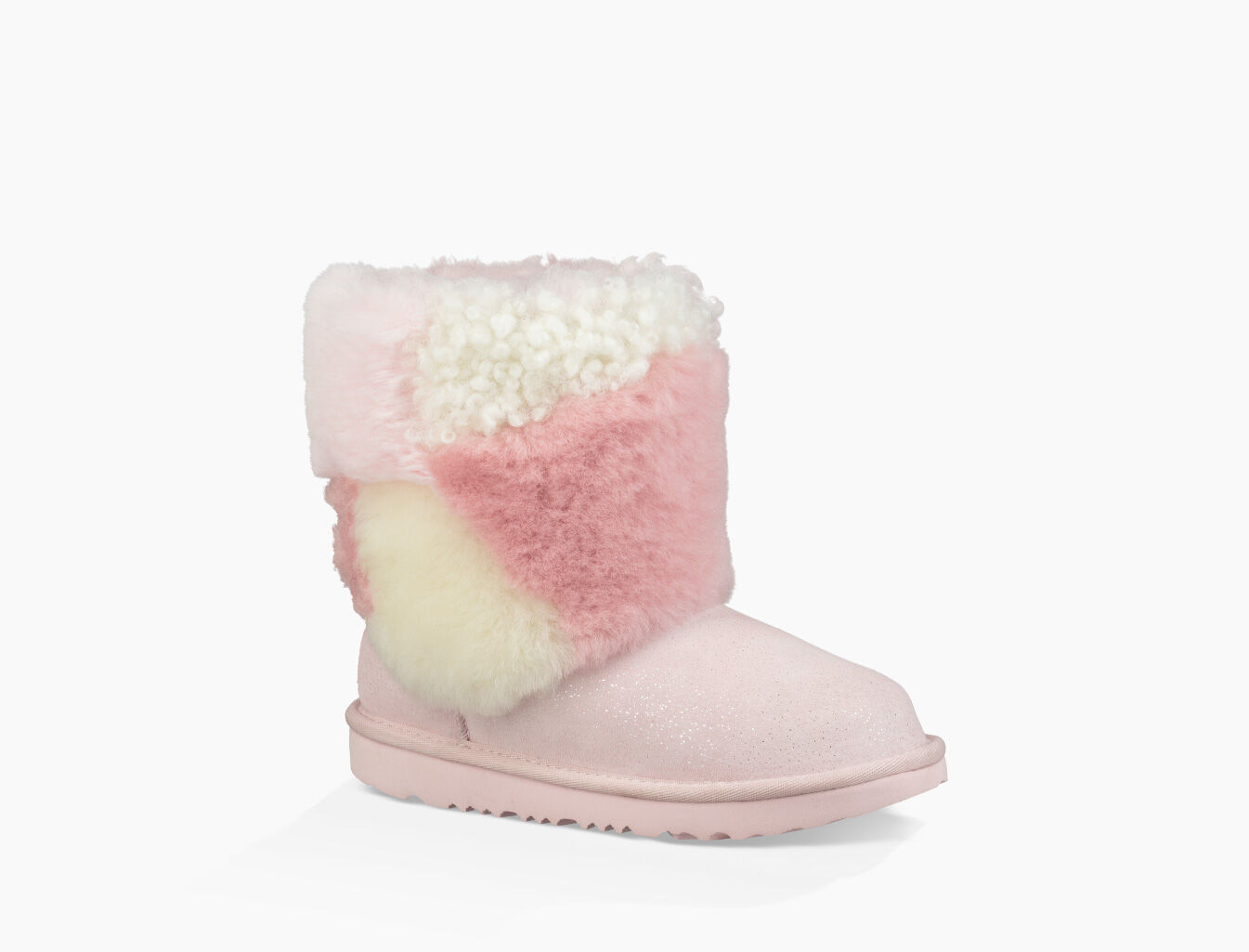 ugg classic short patchwork fluff