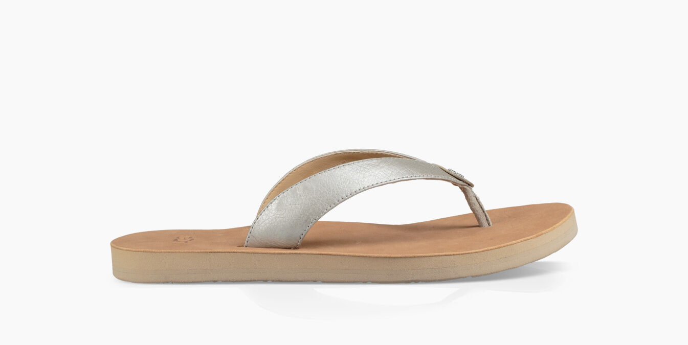 ugg silver flip flops