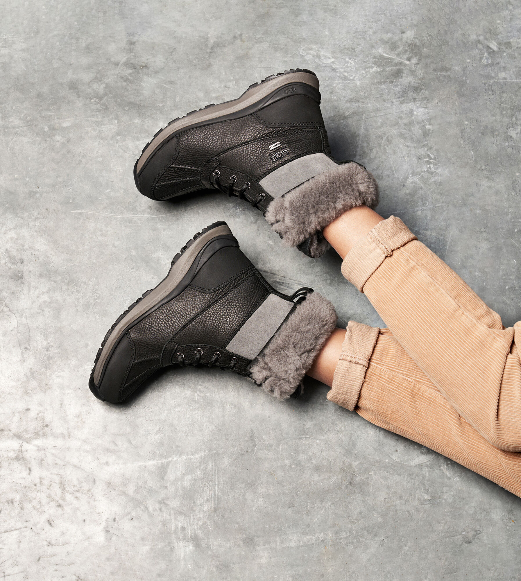 men waterproof warm fur lining letter slip on ankle boots