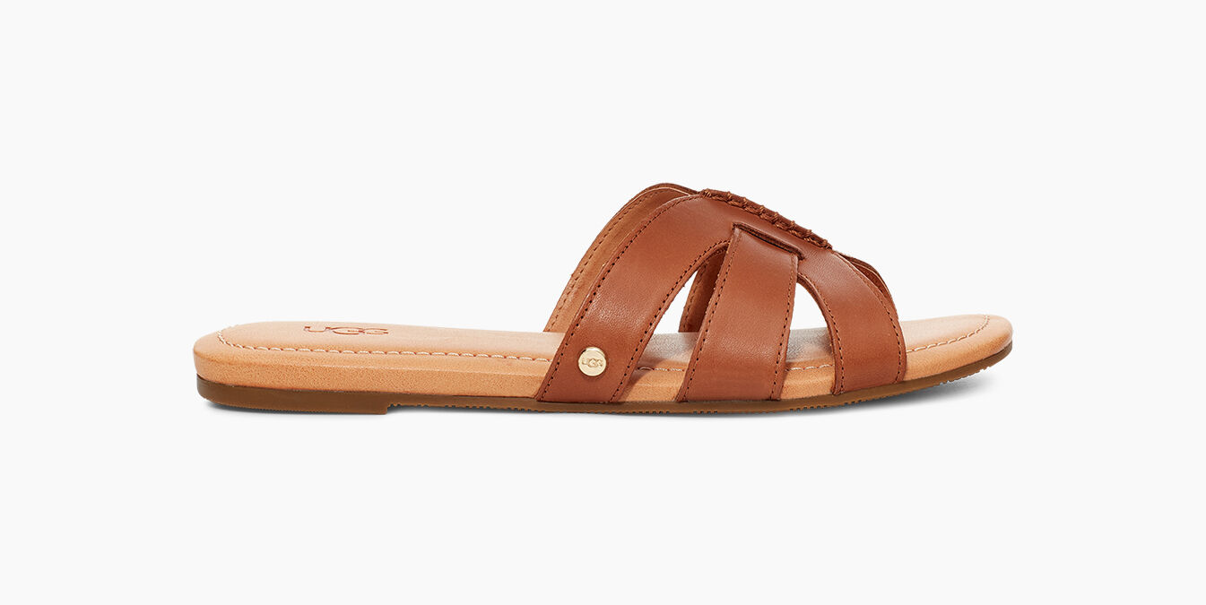 womens tan slides