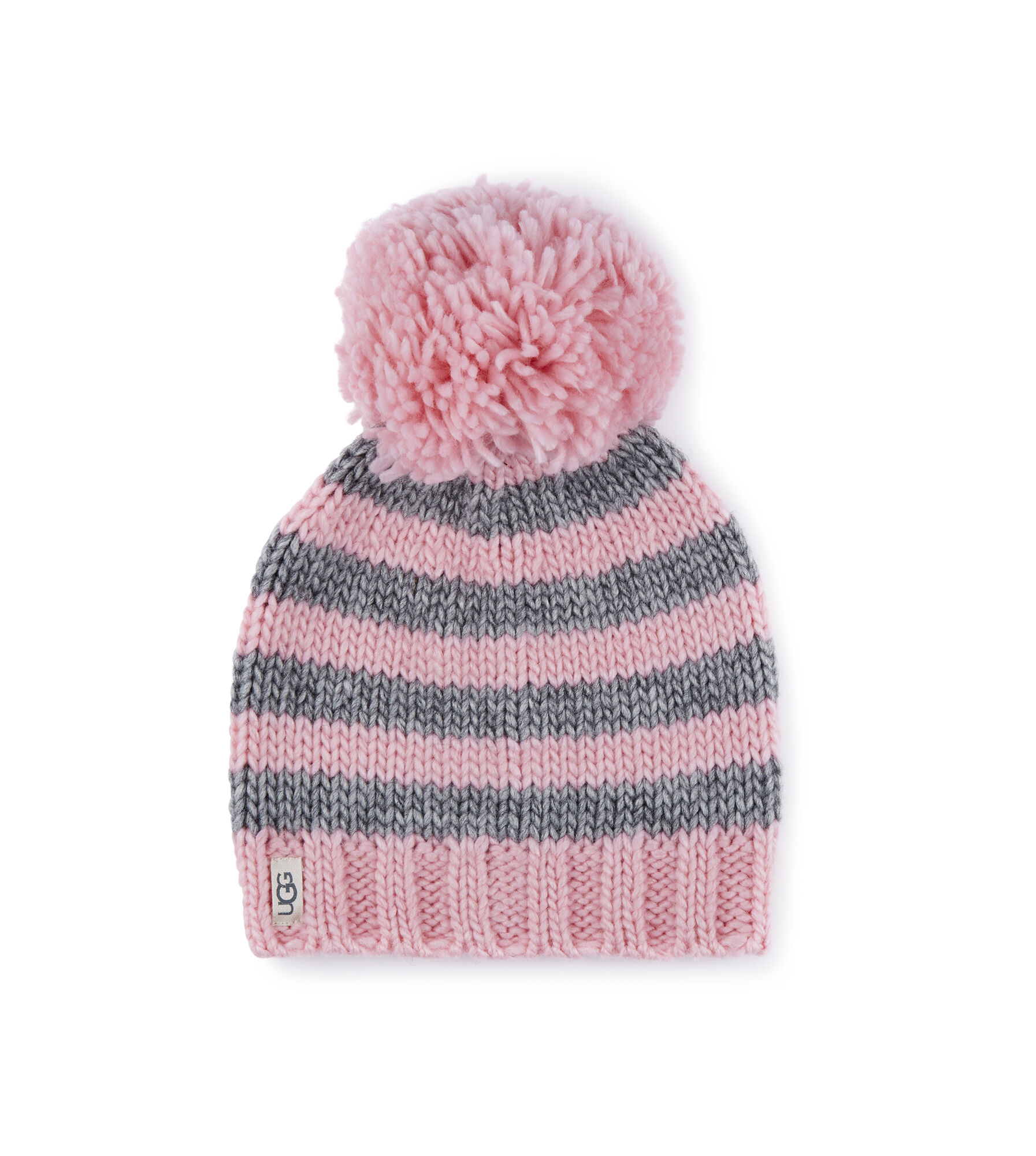 Chunky Stripe Beanie with Pom