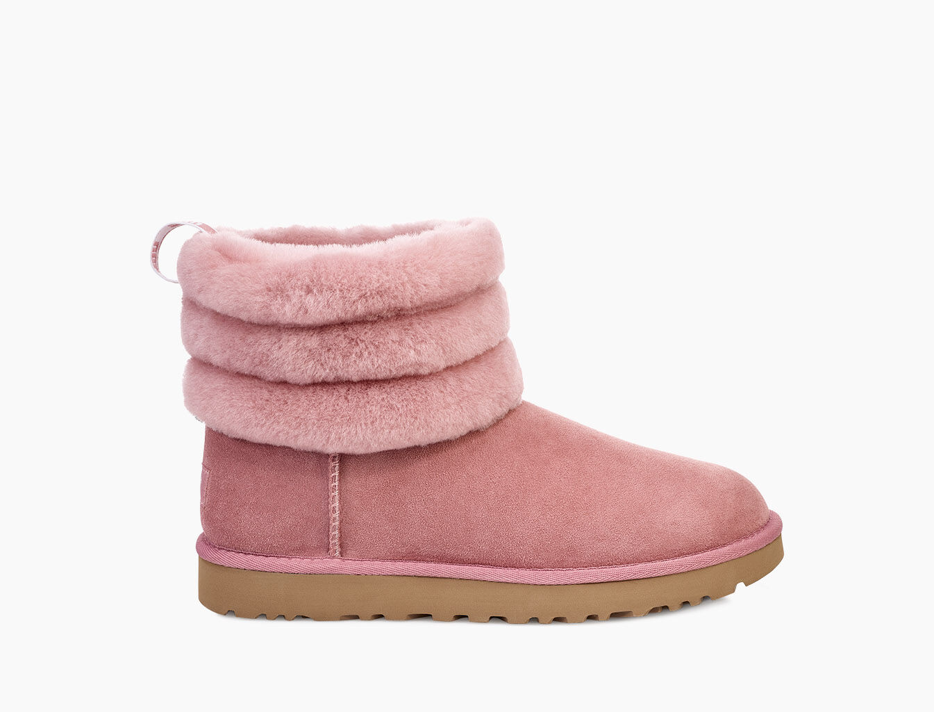 ugg fluff mini quilted logo boot pink