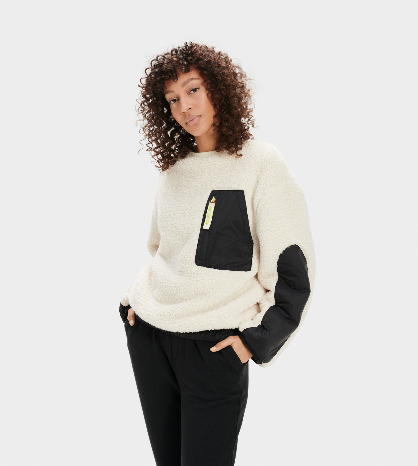 sherpa crewneck pullover