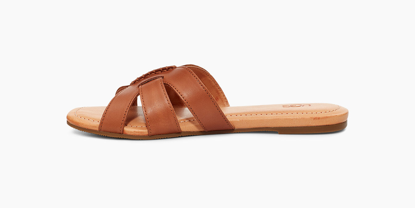 ladies leather slides