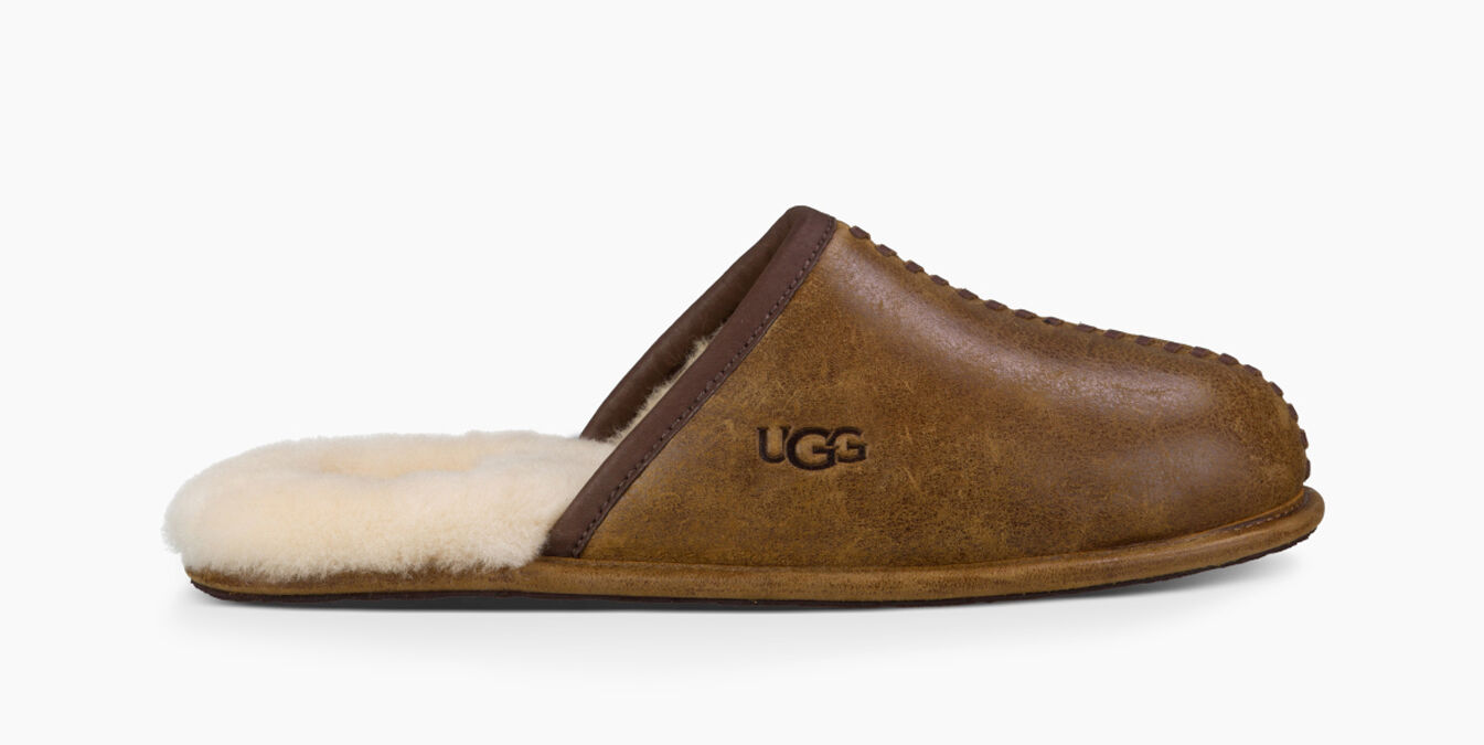 leather scuff slippers