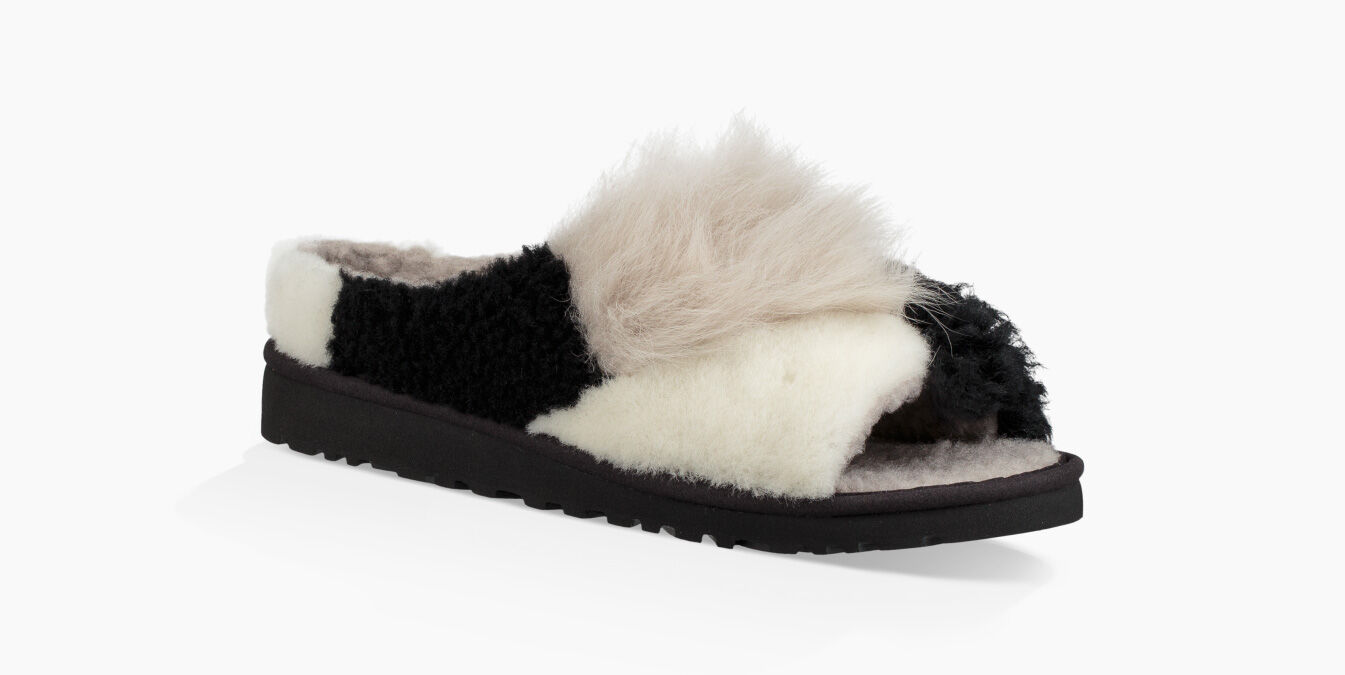 Ugg patchwork on sale fluff slipper