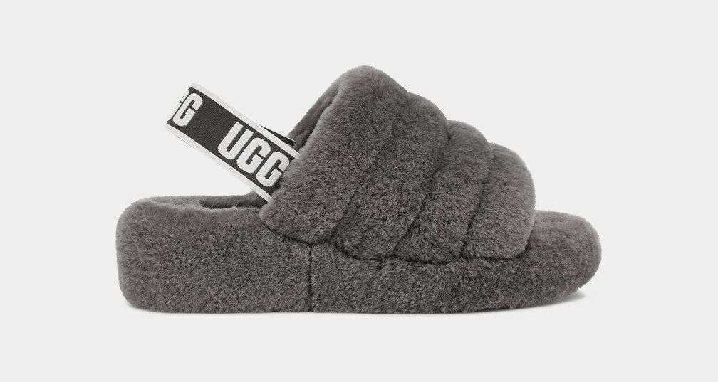 어그 UGG Fluff Yeah Slide,CHARCOAL