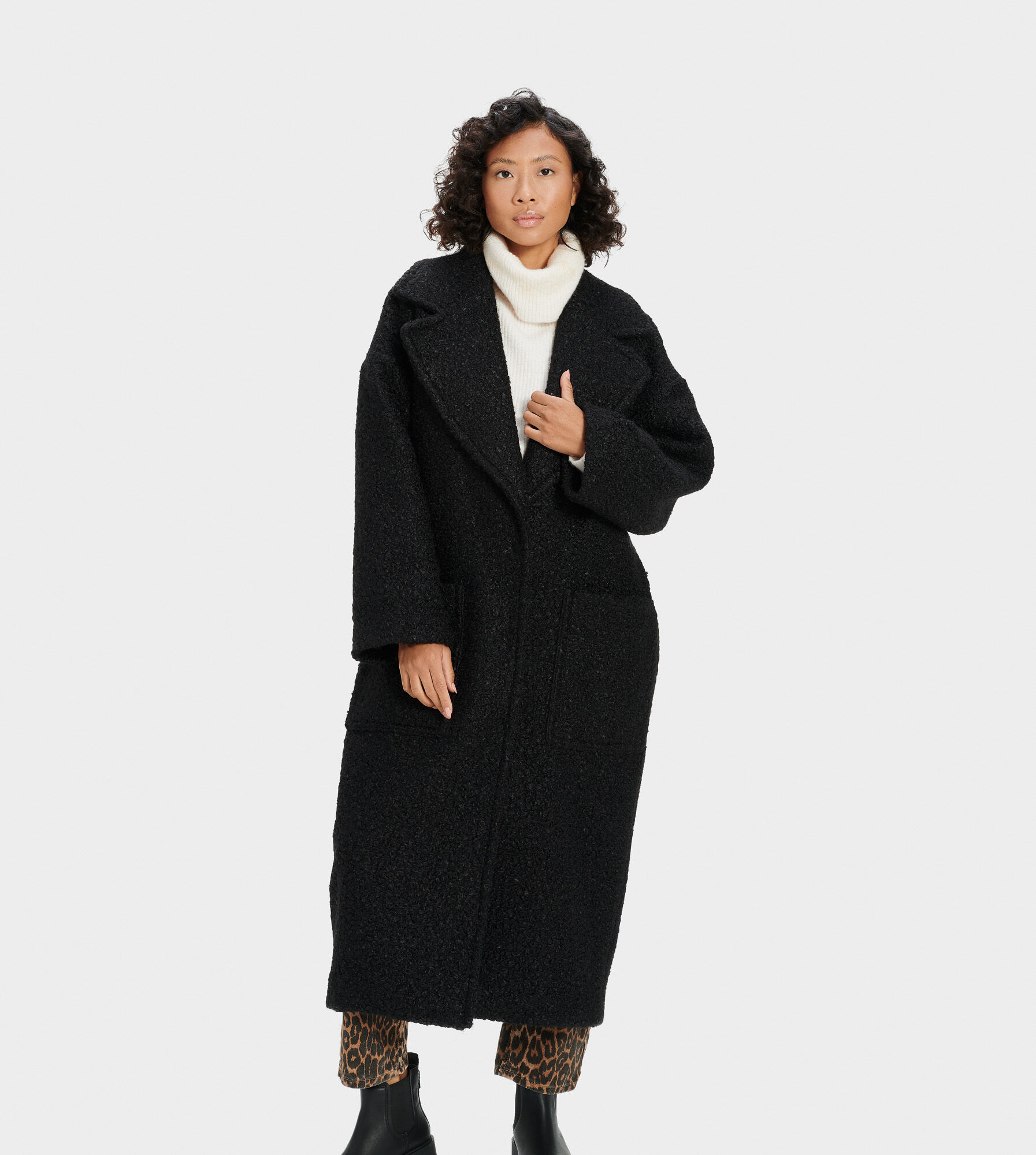 ugg teddy bear jacket black