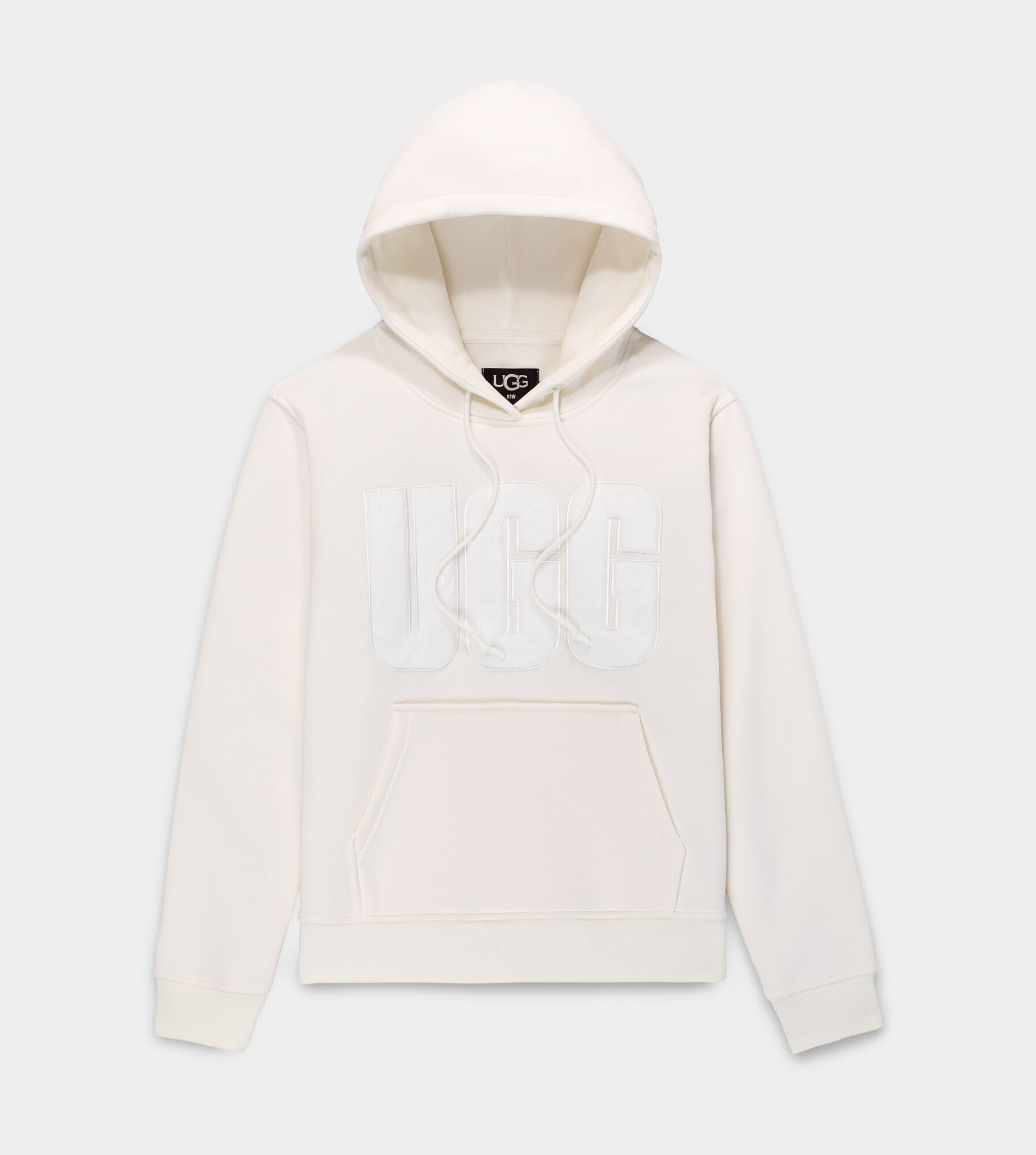 Ugg Women's Rey Fuzzy Logo Hoodie, Nimbus / Xs