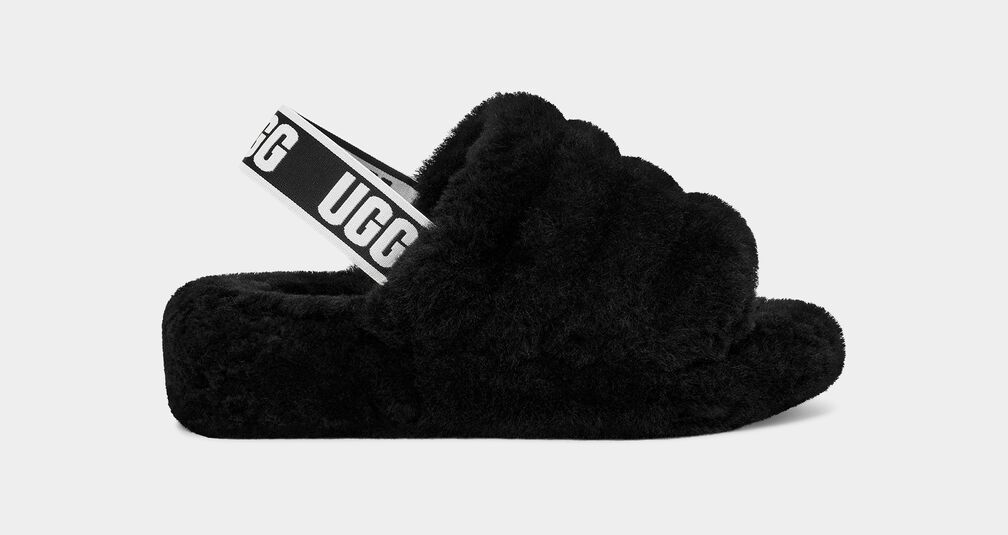 어그 UGG Fluff Yeah Slide,BLACK