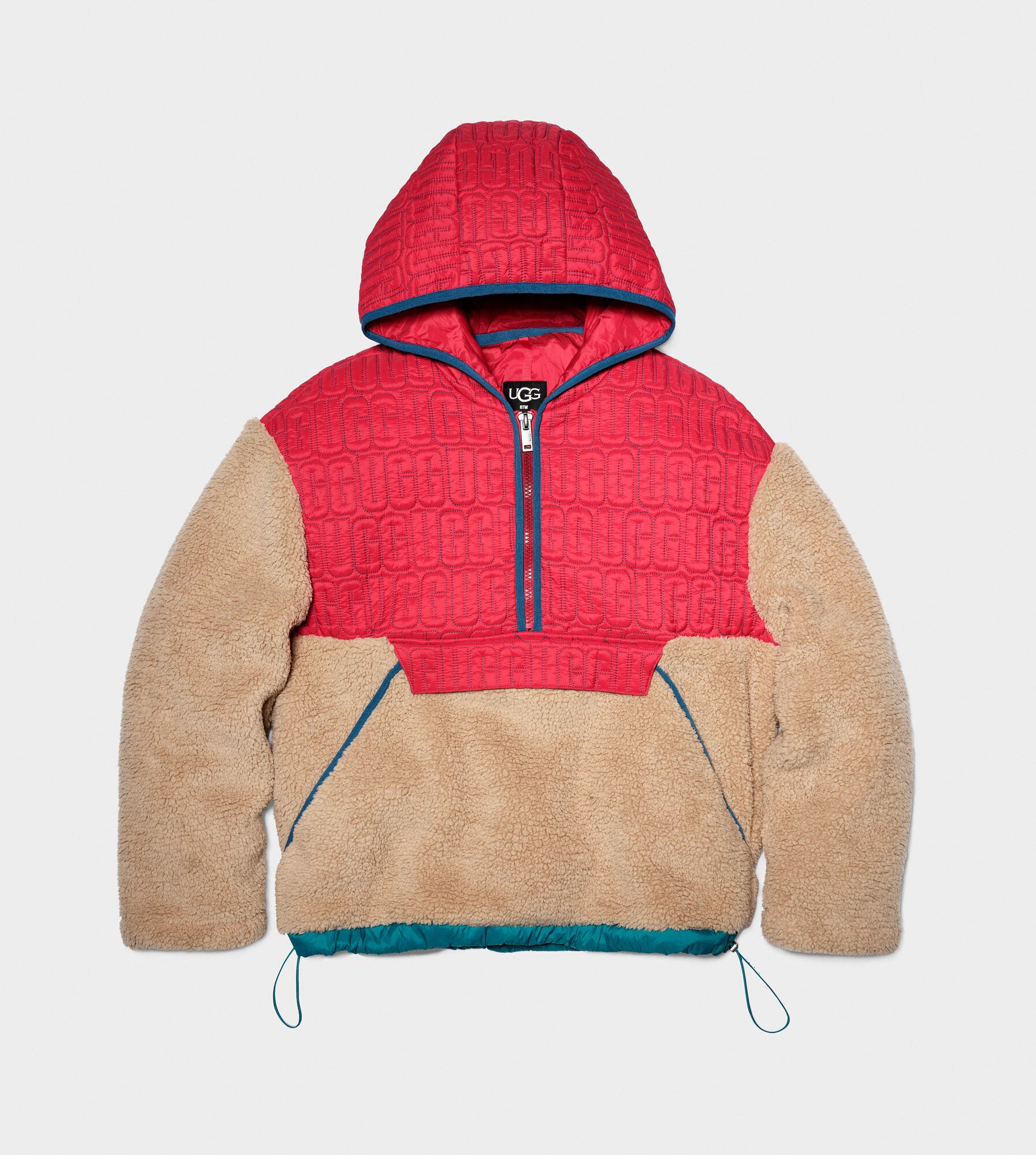 sherpa half zip jacket