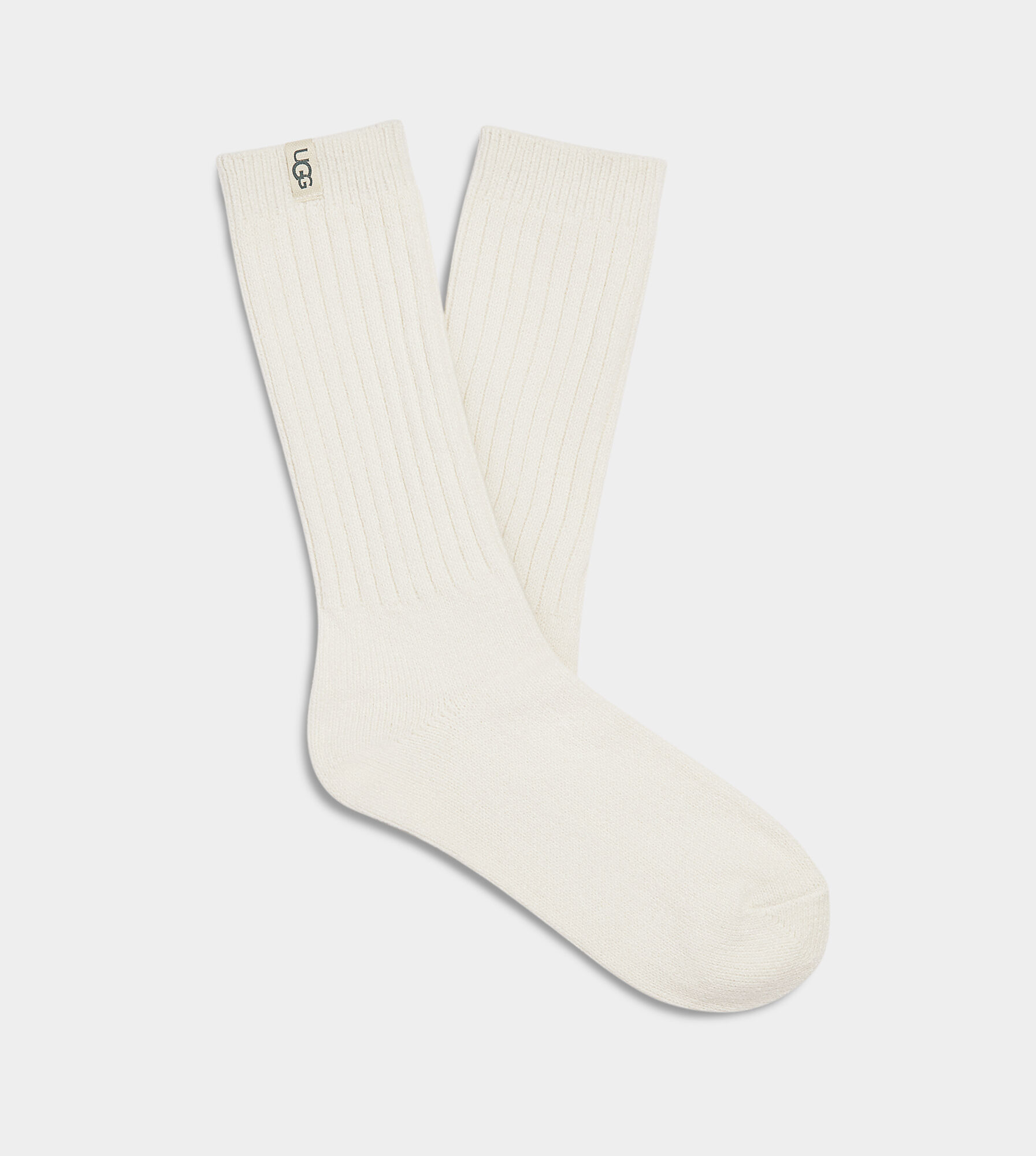 Ugg Rib Women's Knit Slouchy Crew Socks, One Size, White