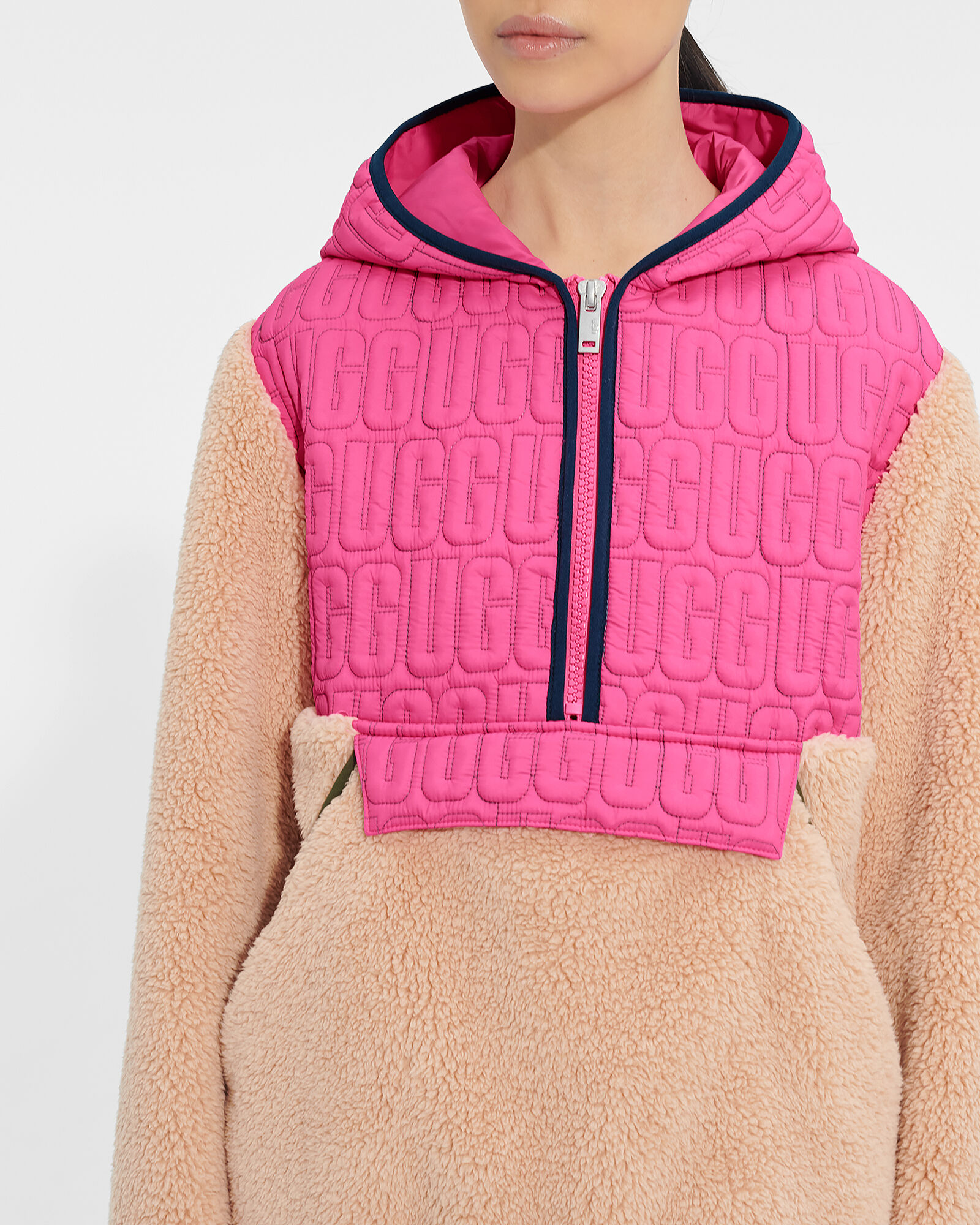 womens sherpa half zip pullover