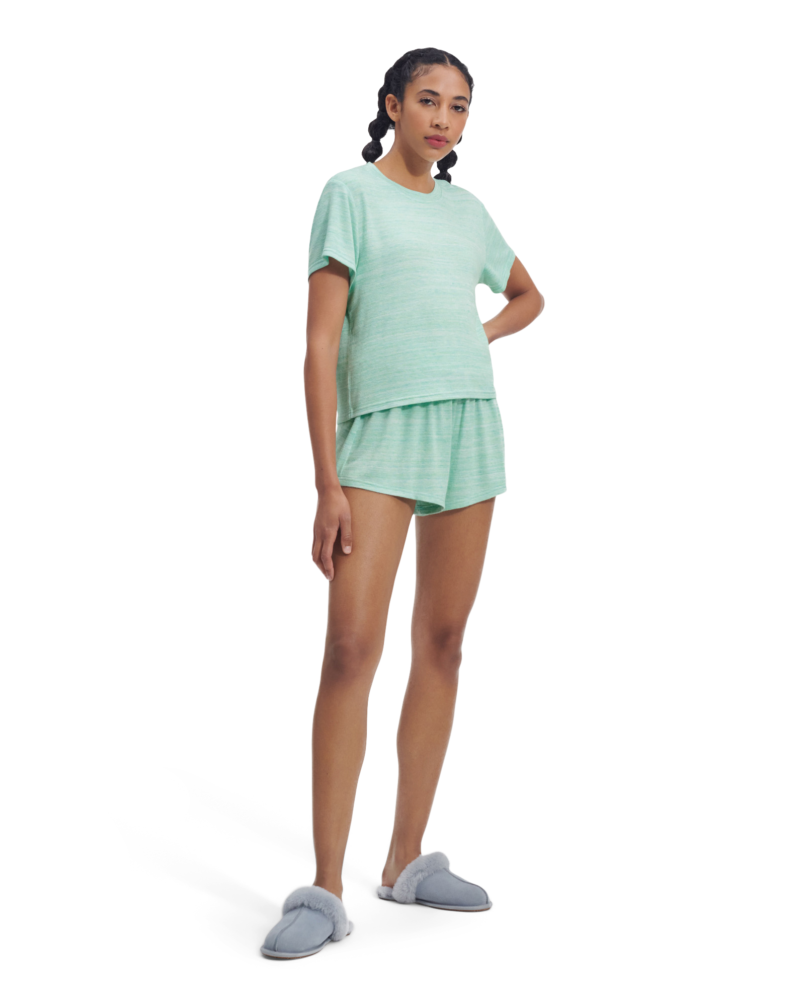UGG Ensemble short et haut Aniyah pour Femme in Clear Green Multi Heather, Taille L, Ecovero™