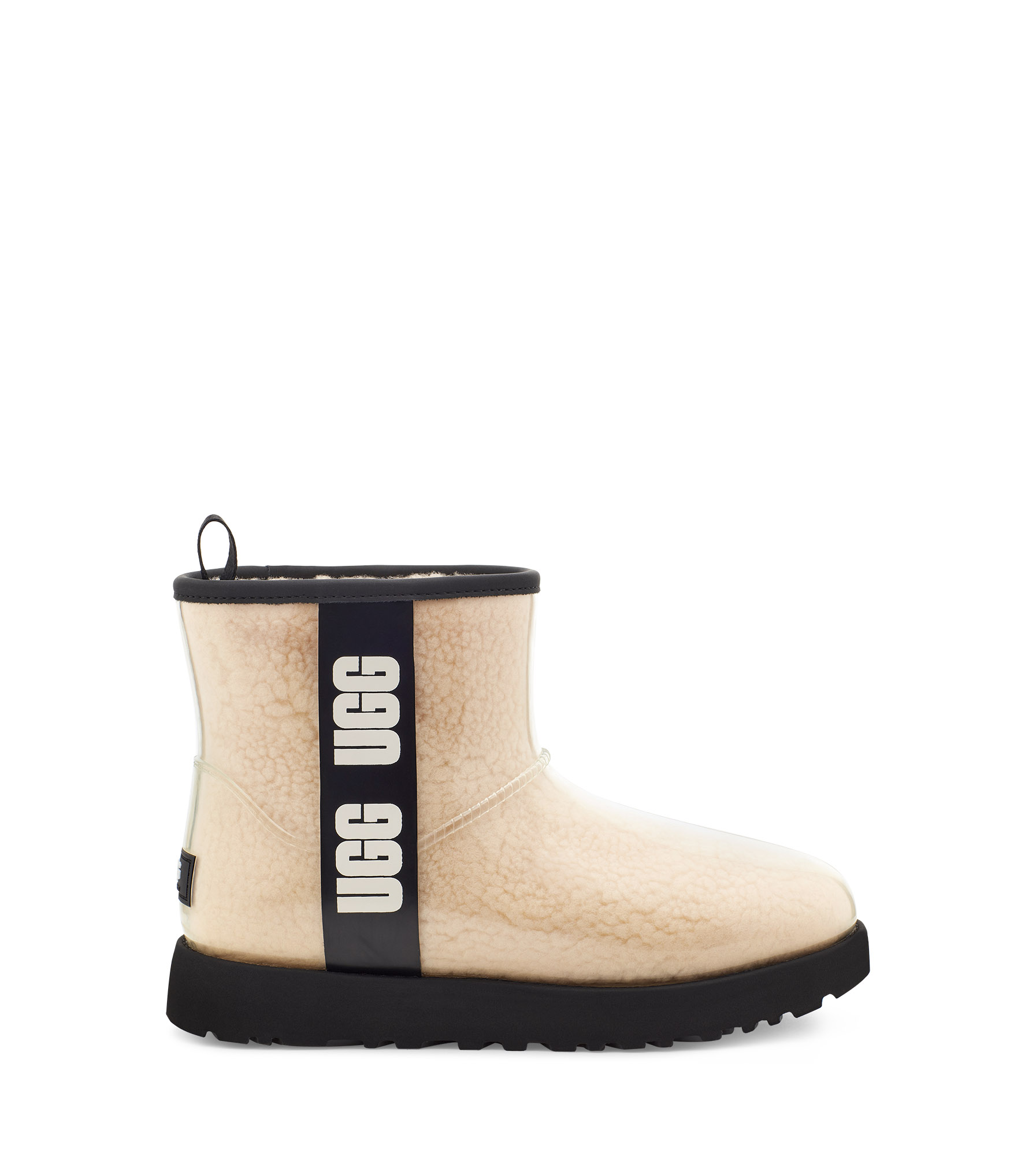 UGG Botte transparente Classic Mini pour Femme in Beige/Black, Taille 36, Synthétique