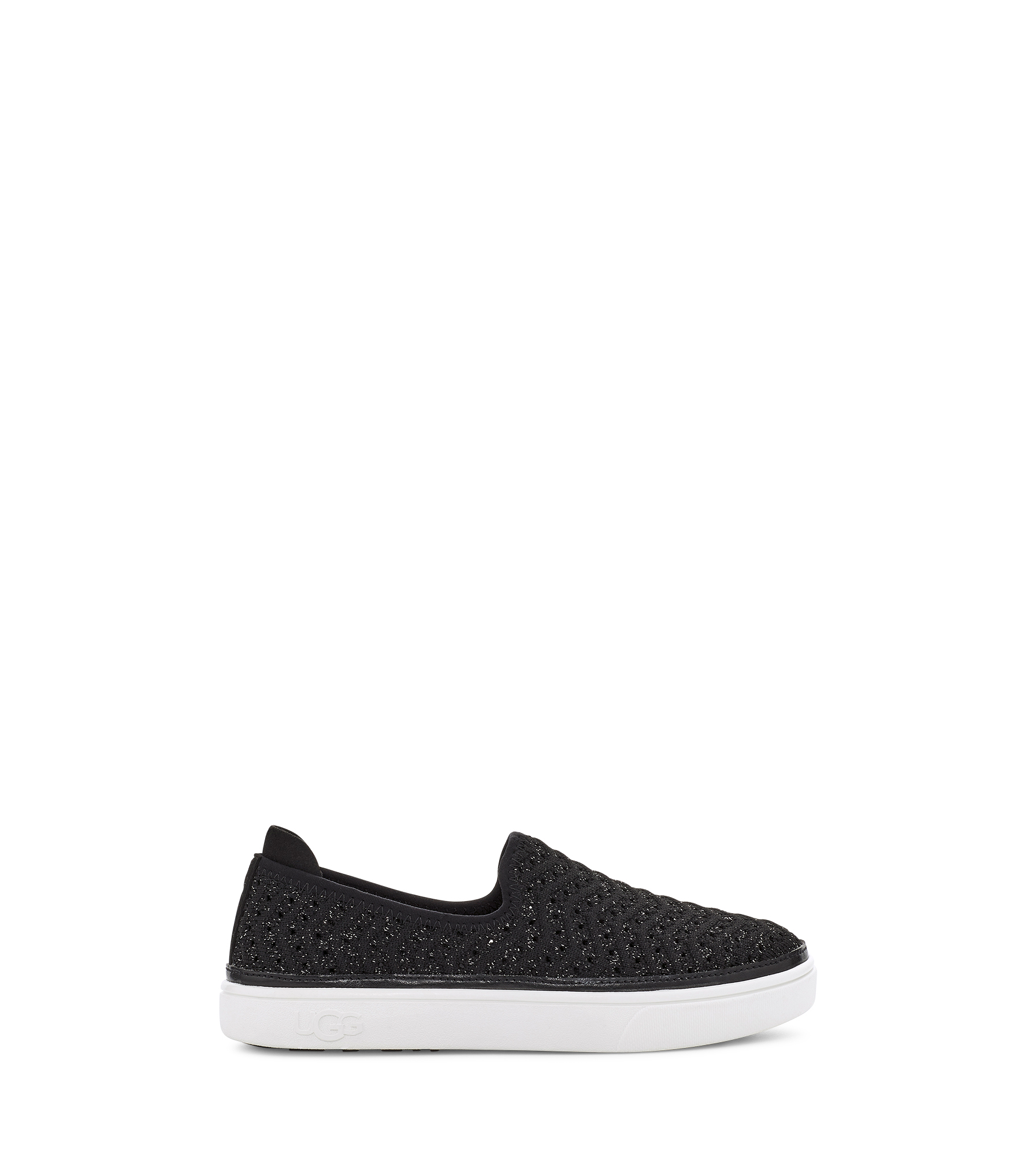 UGG Caplan Slip Basket pour Bébé in Black Metallic Knit, Taille 35