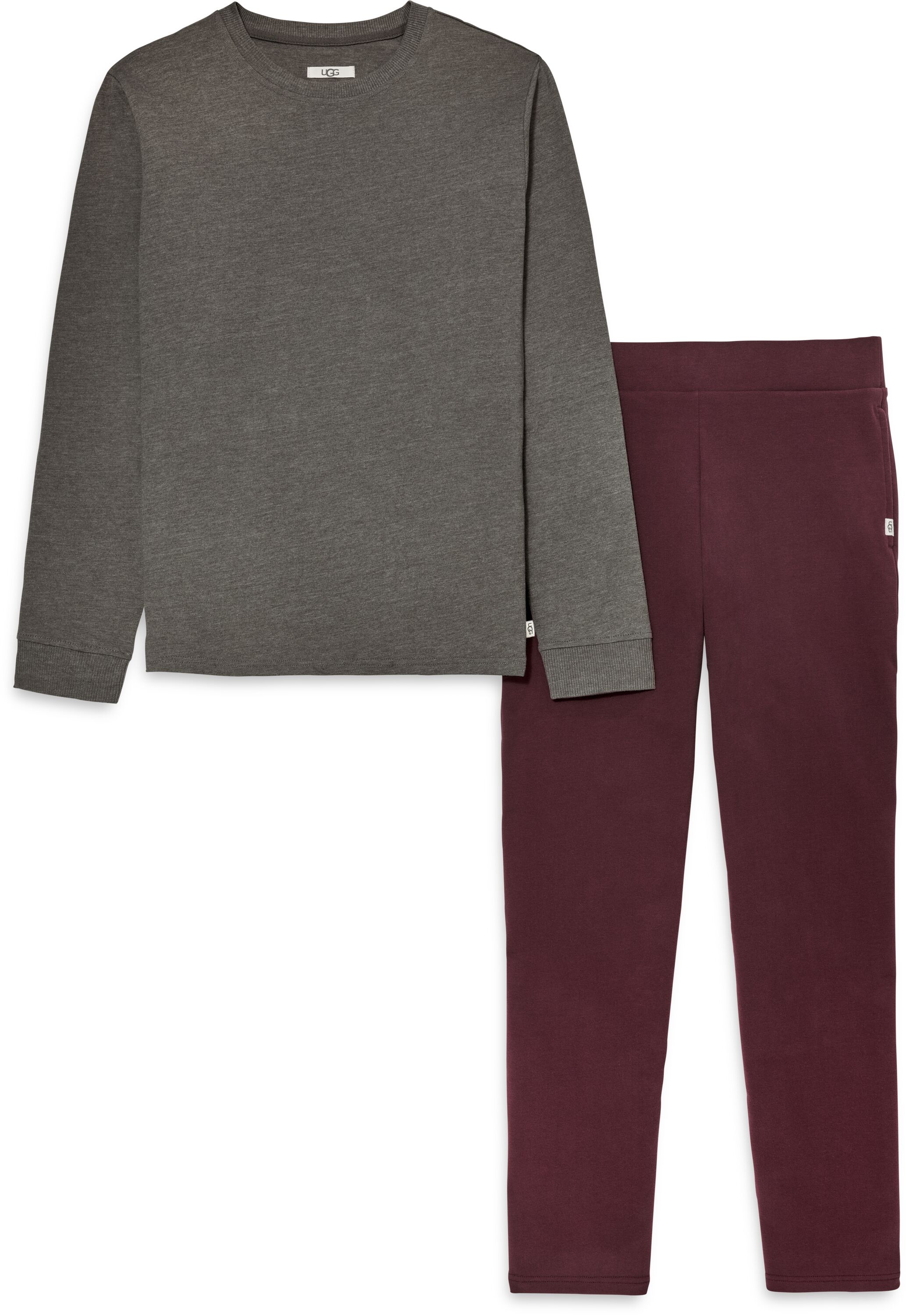 UGG Ensemble pyjama Waylen pour Homme in Rockridge Heather/Deep Burgundy, Taille S, Coton