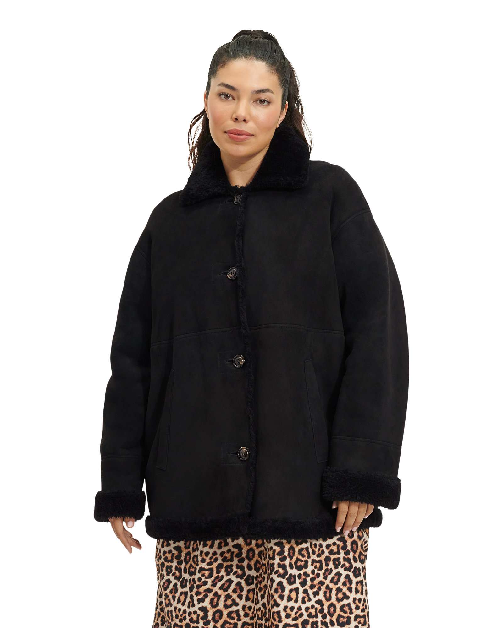 UGG Veste Faydon réversible en peau de mouton retourné pour Femme in Black, Taille S, Shearling