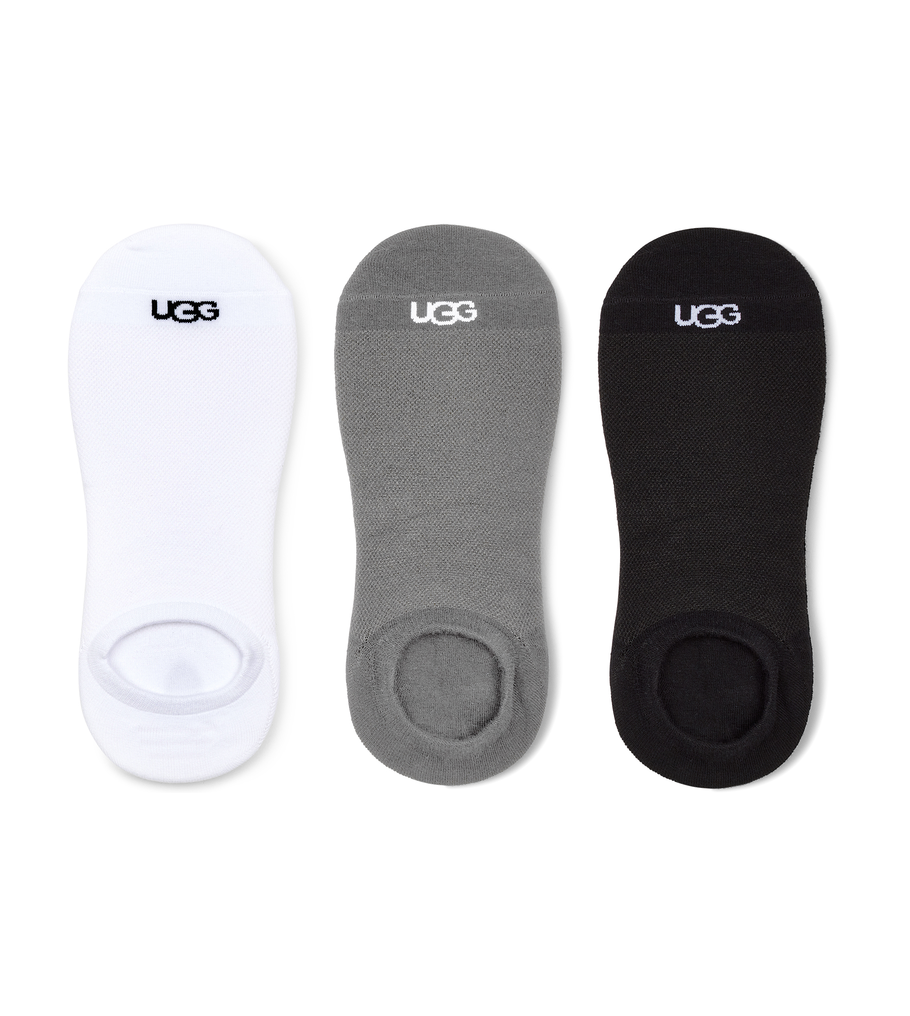 UGG 3 paires de chaussettes invisibles Oliver pour Homme in White/Grey/Black, Taille L/XL